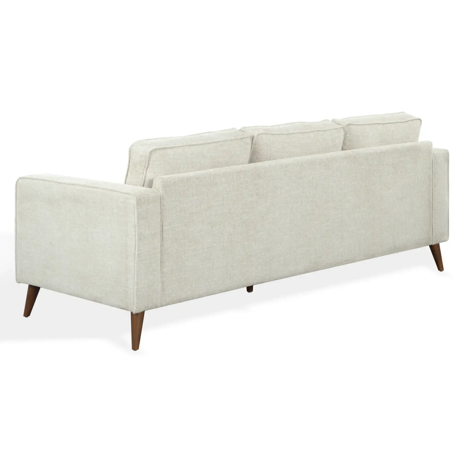 Robertson Chenille Three-Seat Sofa in Taupe, detail view