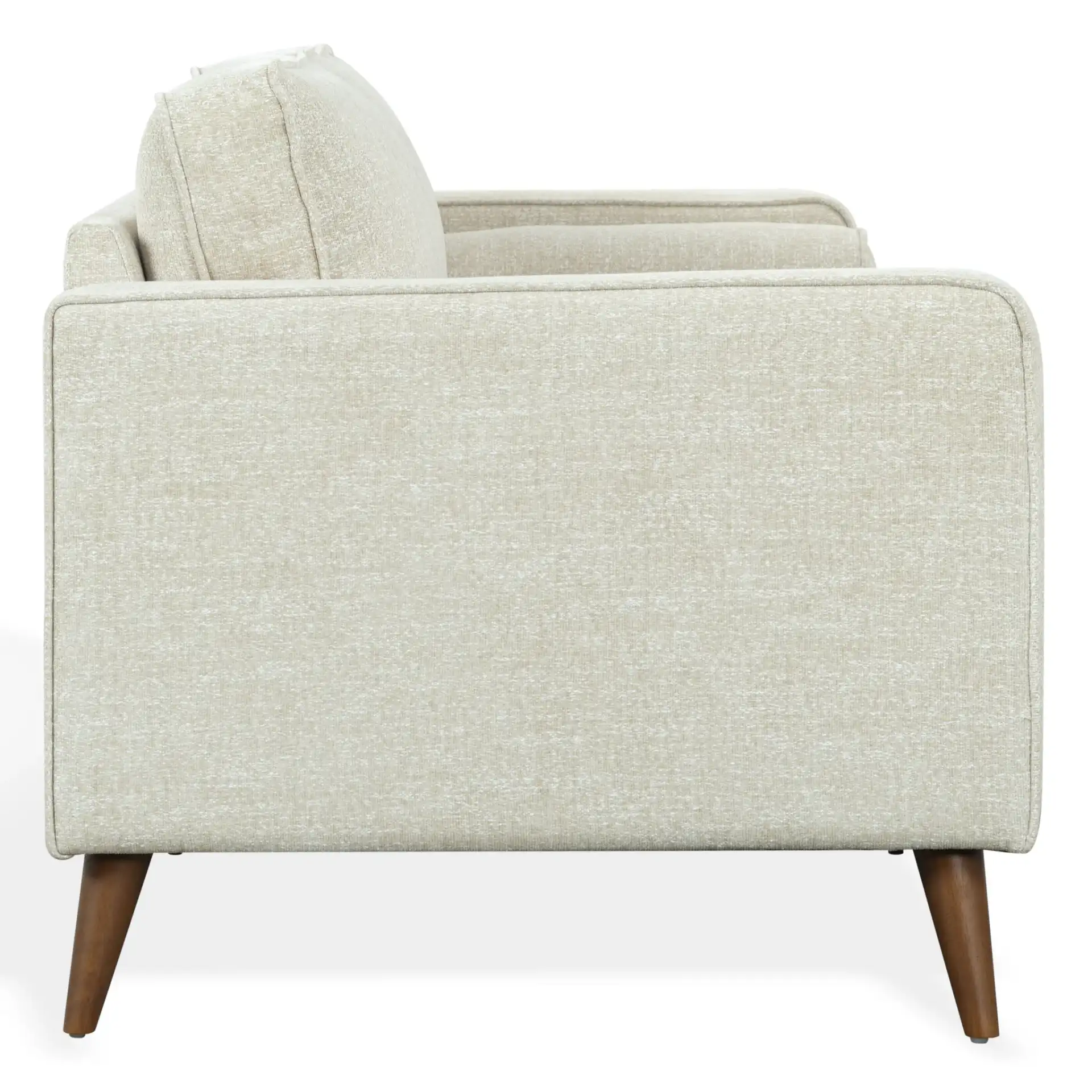 Robertson Chenille Three-Seat Sofa in Taupe, detail view