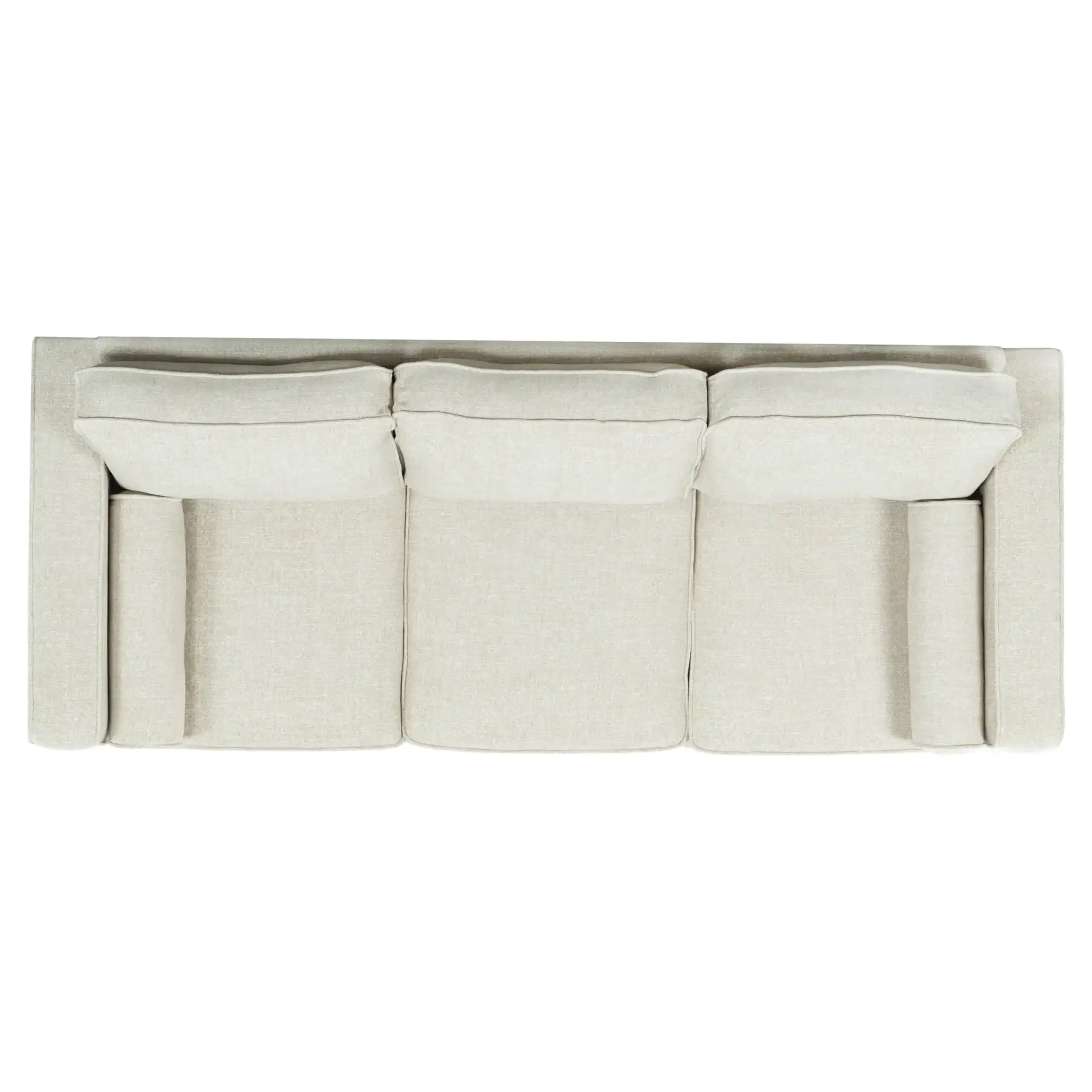 Robertson Chenille Three-Seat Sofa in Taupe, detail view