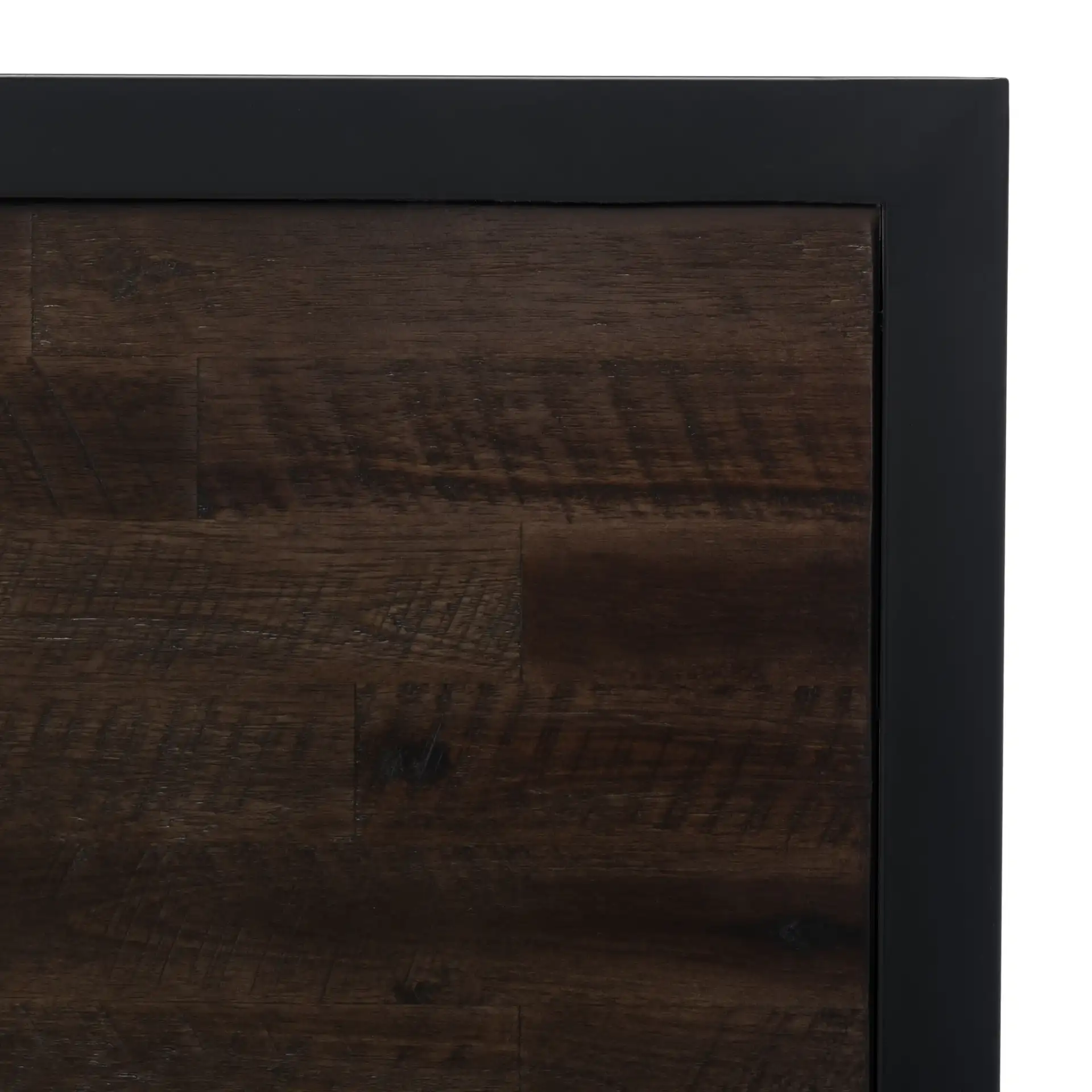 Emmarose Platform Bed in Chocolate Brown / Black in a styled room