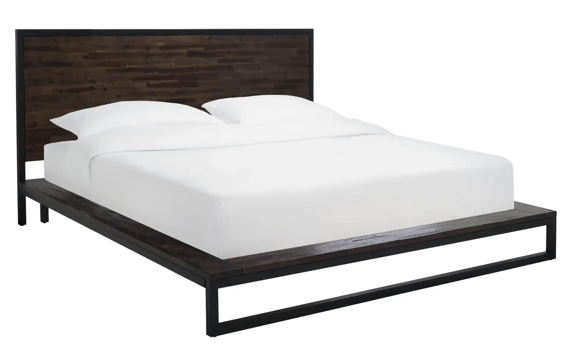Emmarose Platform Bed in Chocolate Brown / Black, detail view