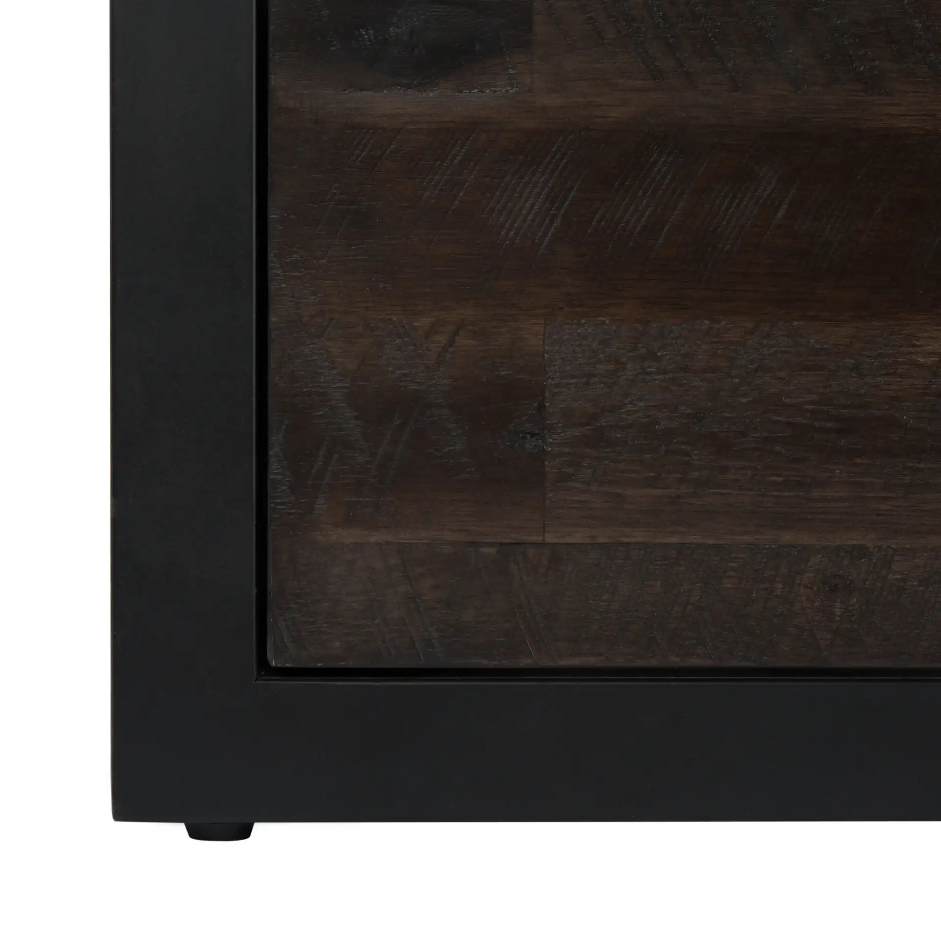 Emmarose Storage Platform Bed in Chocolate Brown / Black, detail view