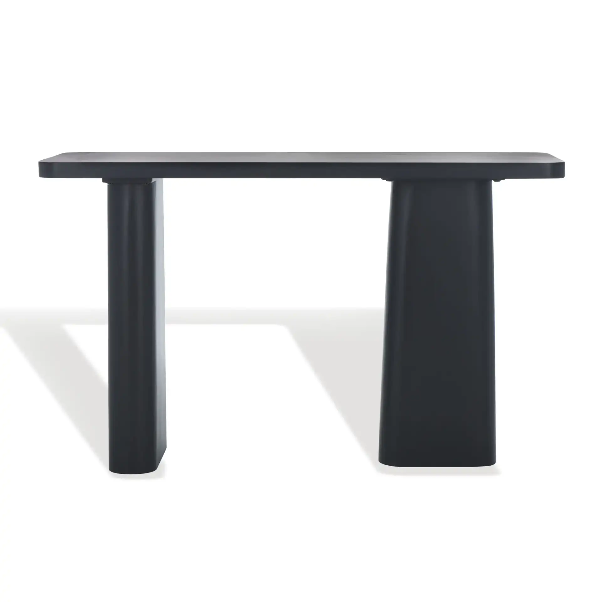 Martinelli Wood Console Table in Black, detail view