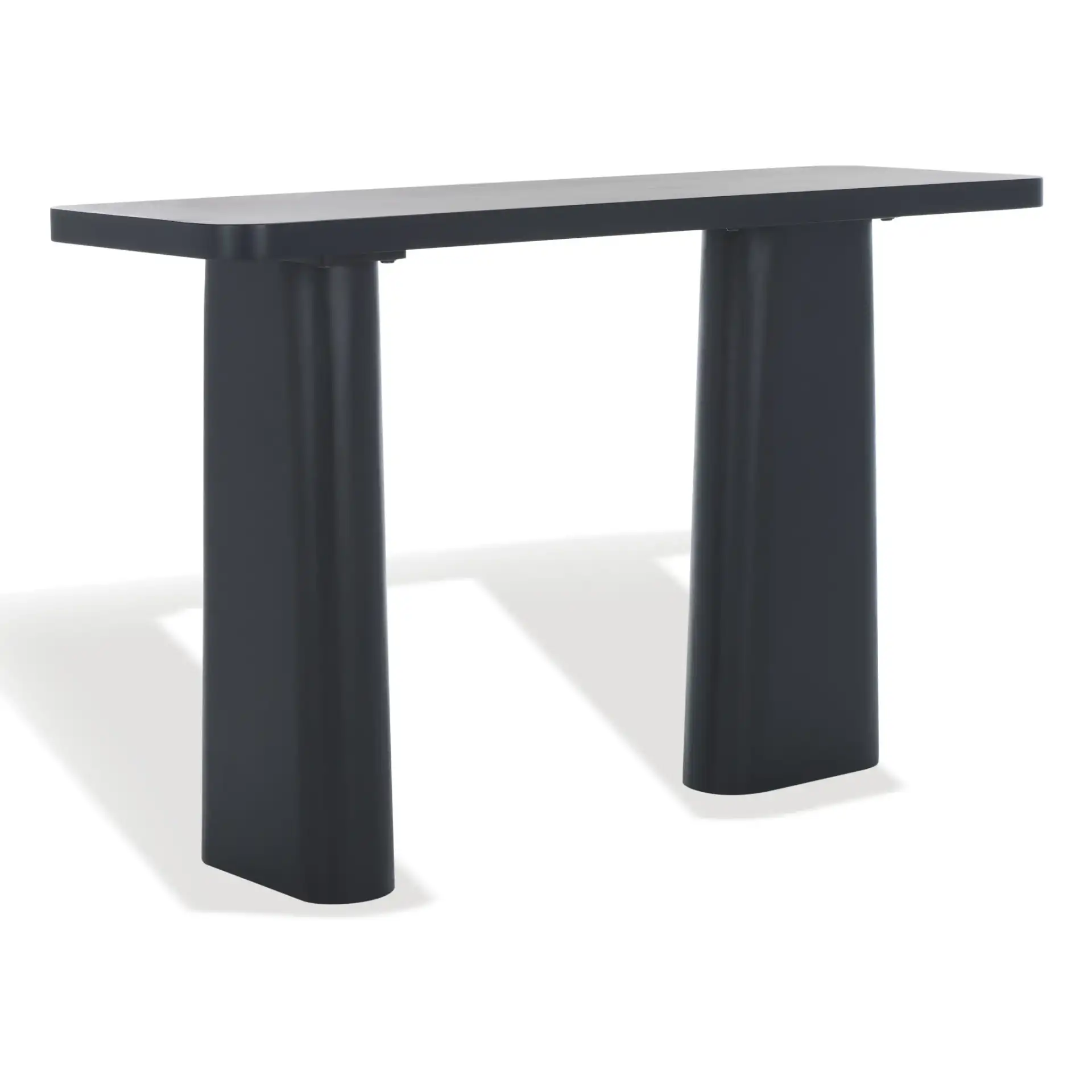 Martinelli Wood Console Table in Black, detail view