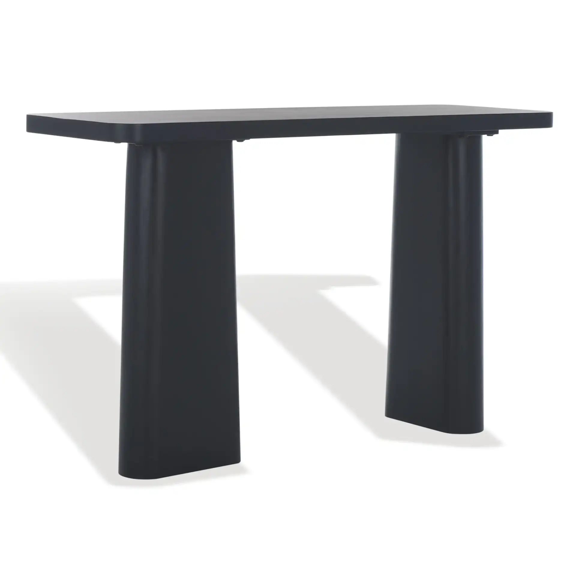 Martinelli Wood Console Table in Black, detail view
