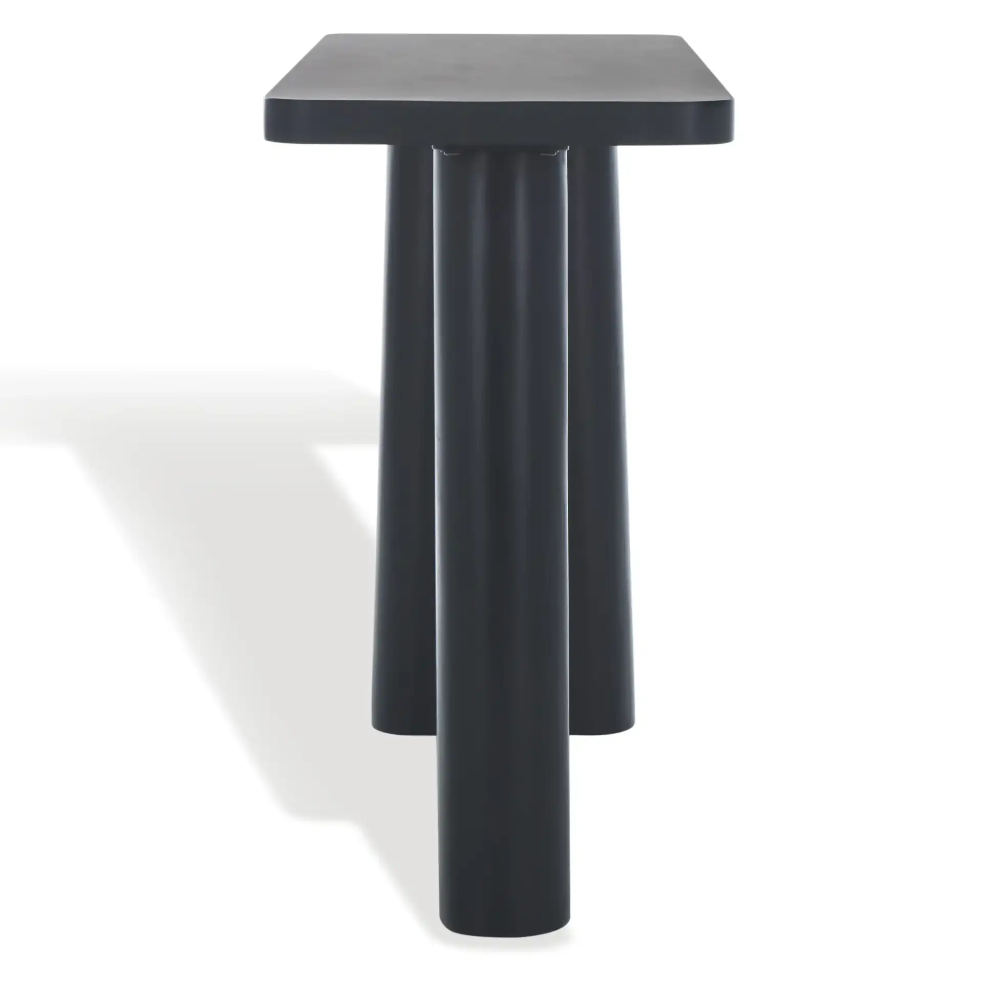 Martinelli Wood Console Table in Black, detail view