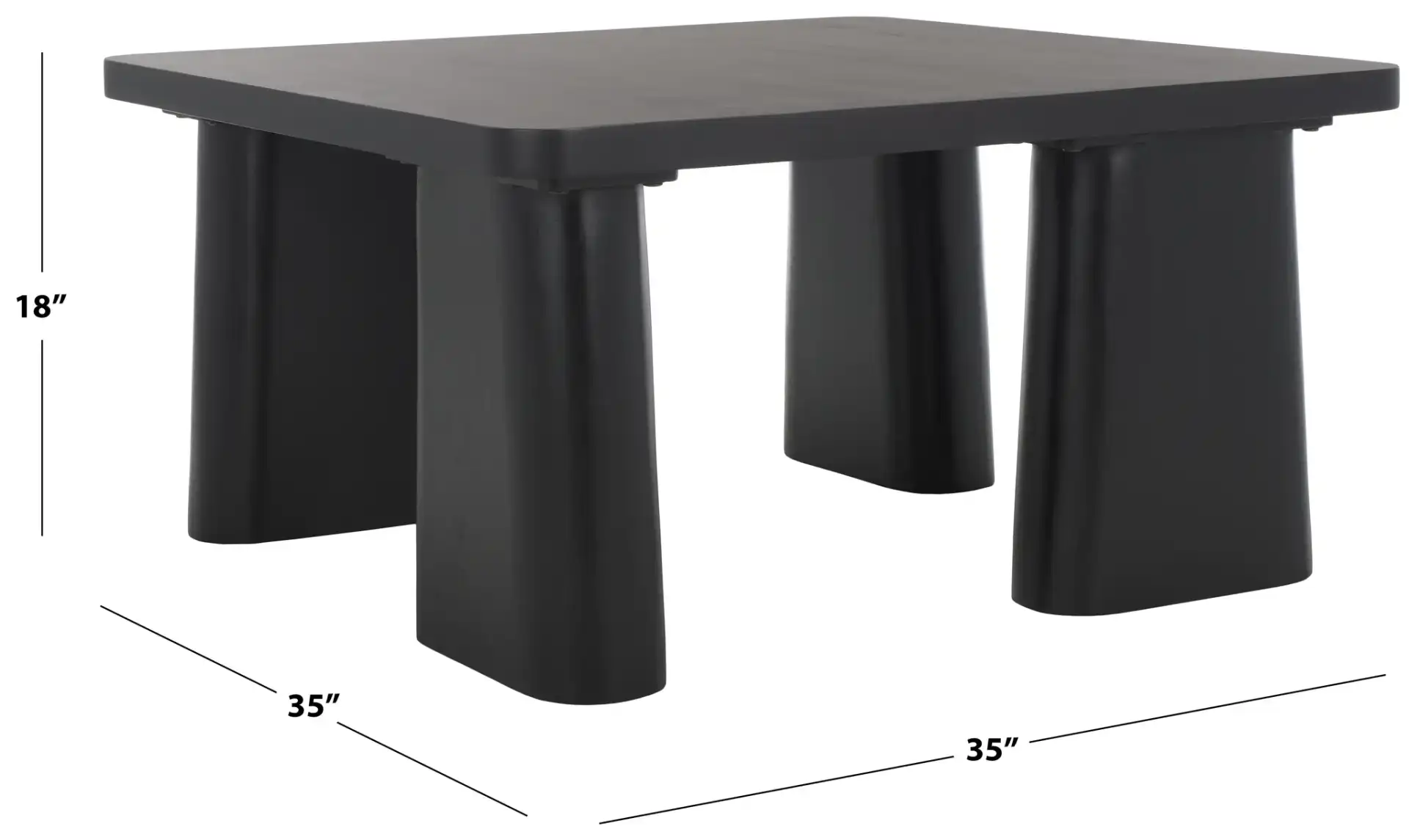 Martinelli Wood Coffee Table in Natural, detail view