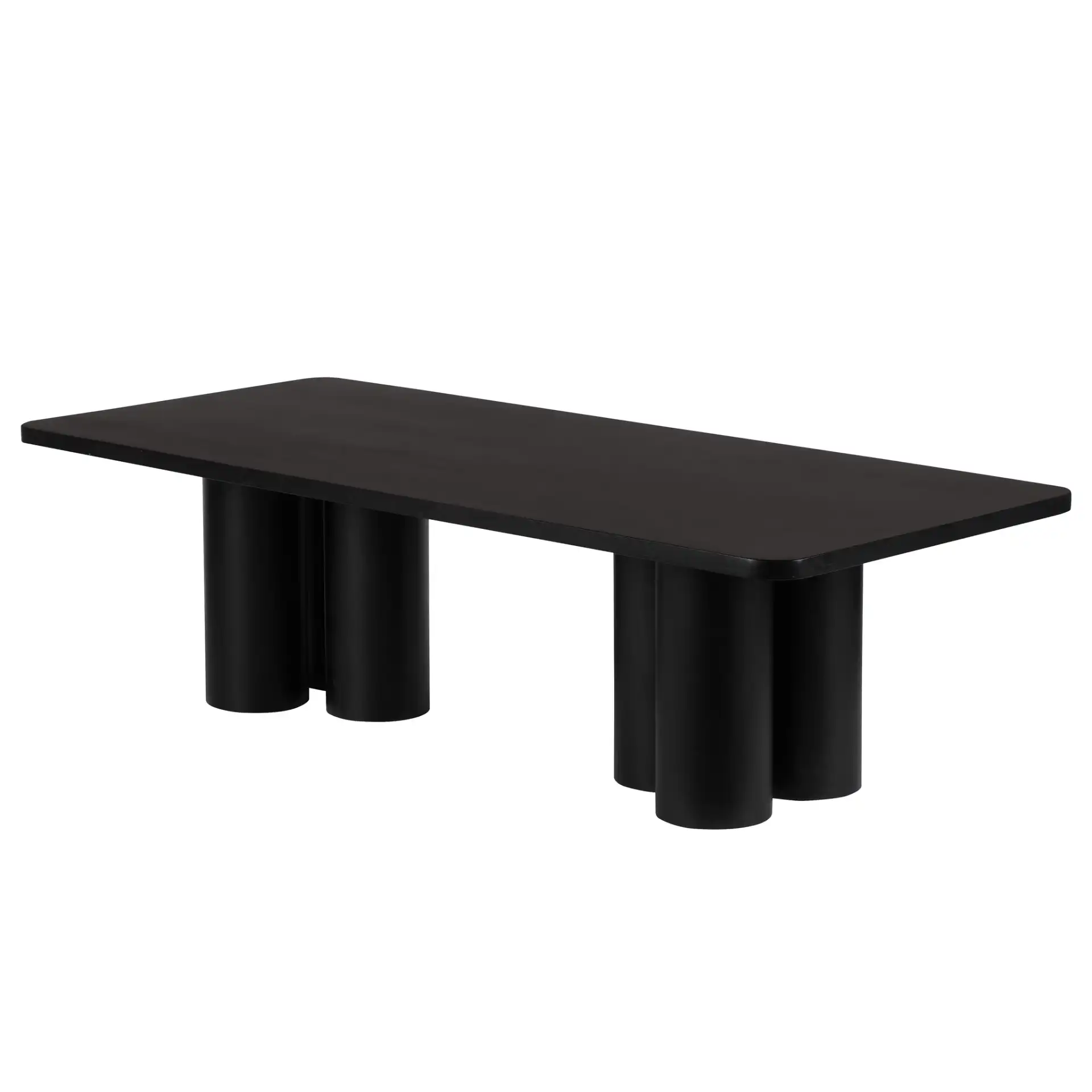 Kathalina Wood Coffee Table in Black, detail view