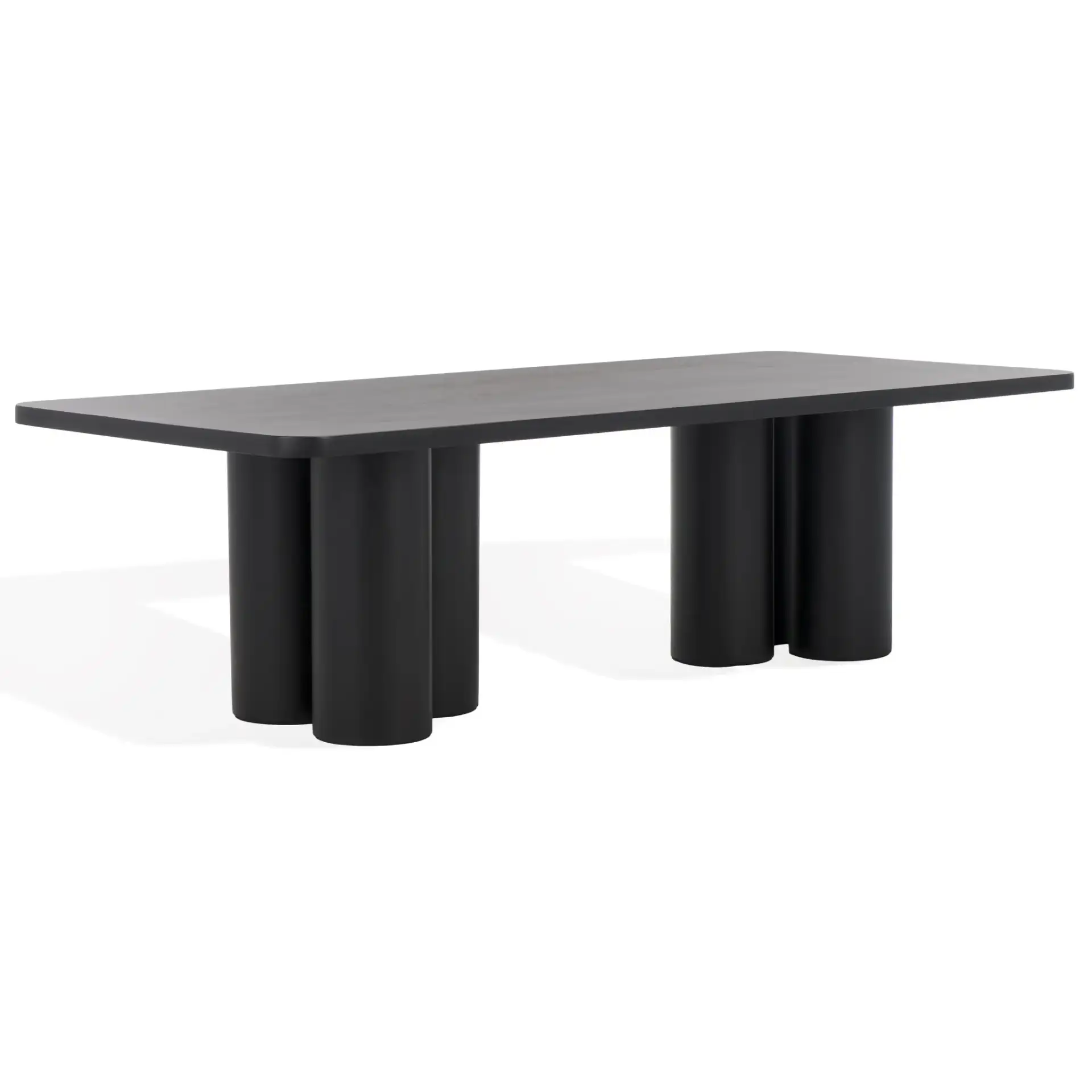 Kathalina Wood Coffee Table in Black, detail view