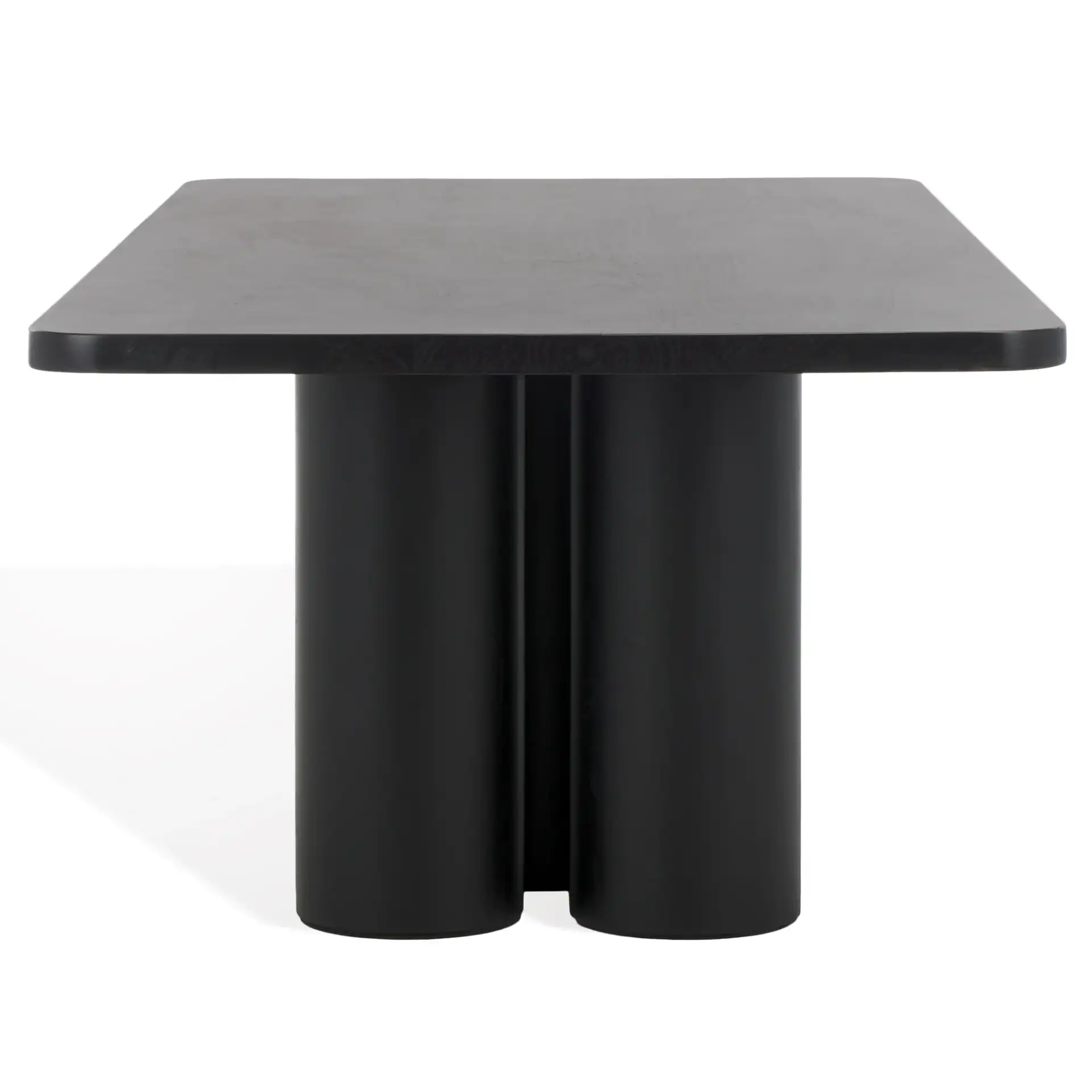 Kathalina Wood Coffee Table in Black, detail view