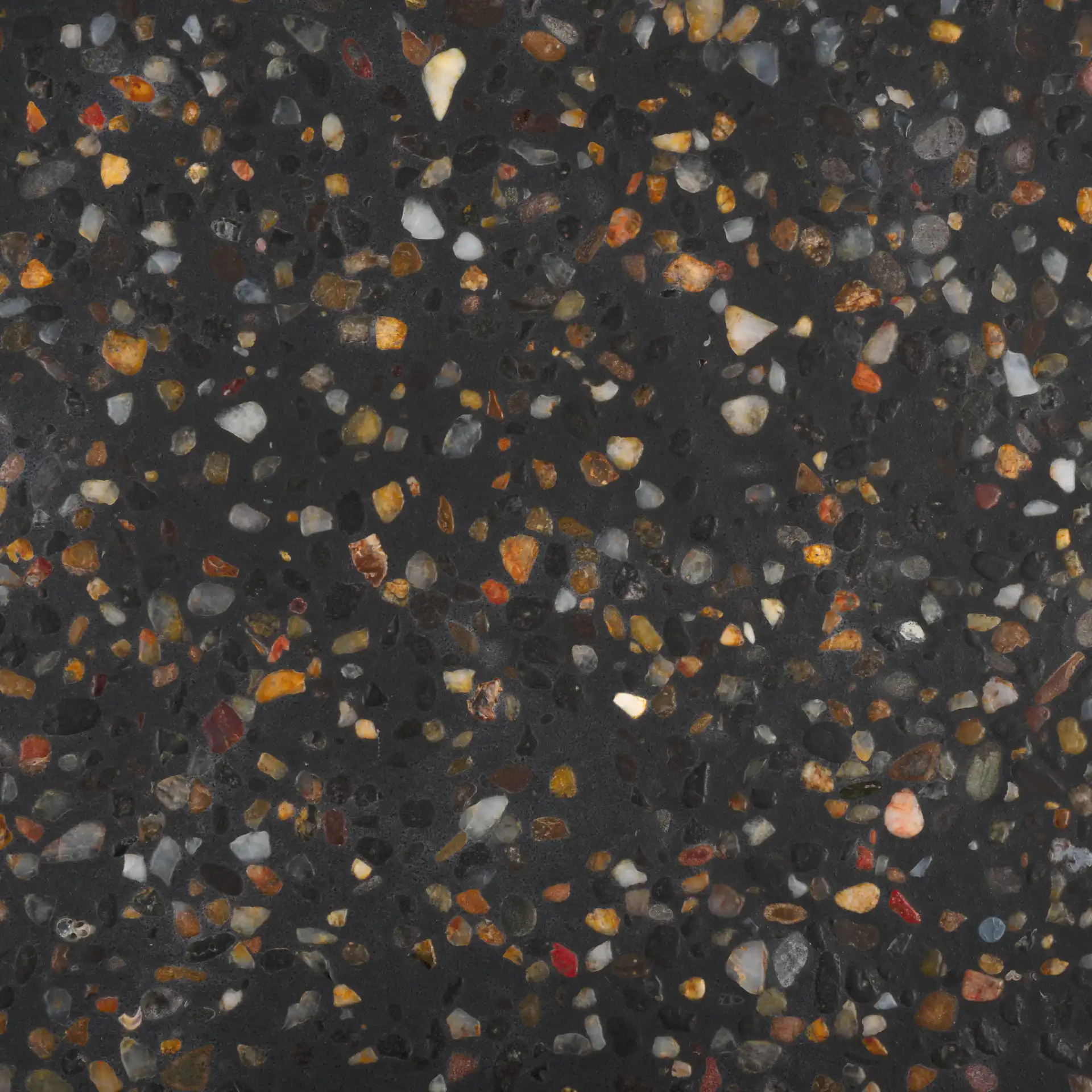 Kathalina Terrazzo Accent Table in Black, detail view