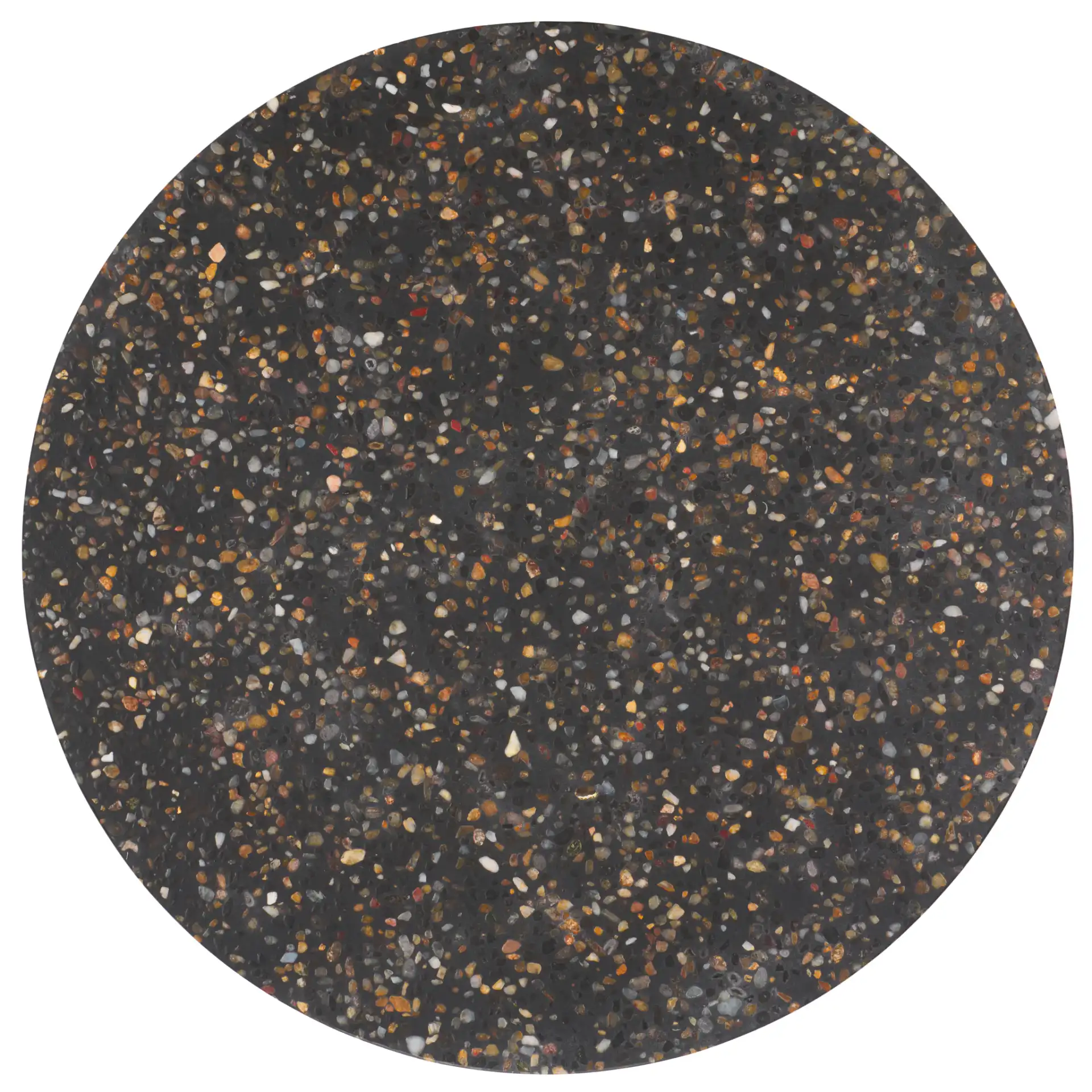 Kathalina Terrazzo Accent Table in Black, detail view