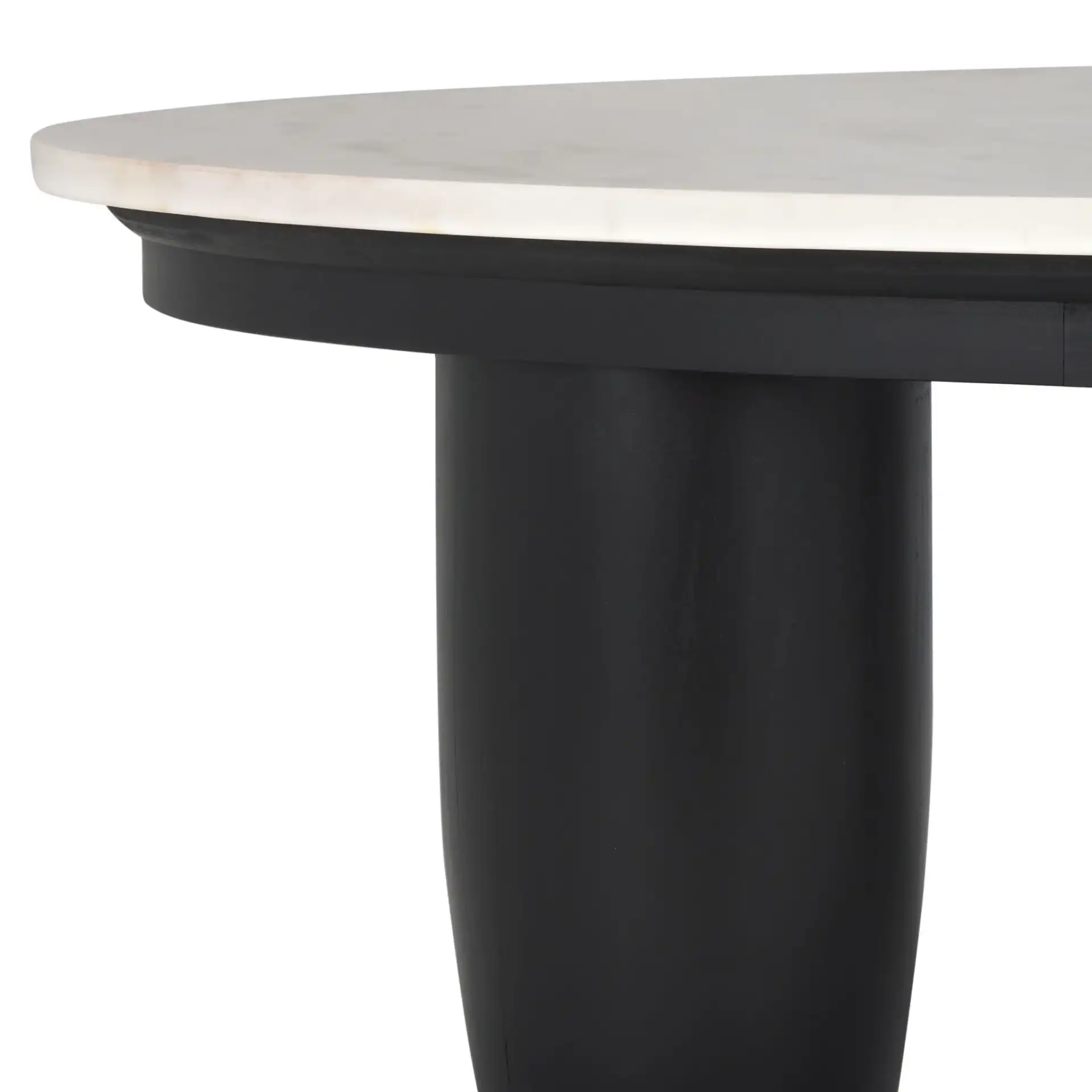 Hobbes Marble Top Coffee Table in Black / White in a styled room