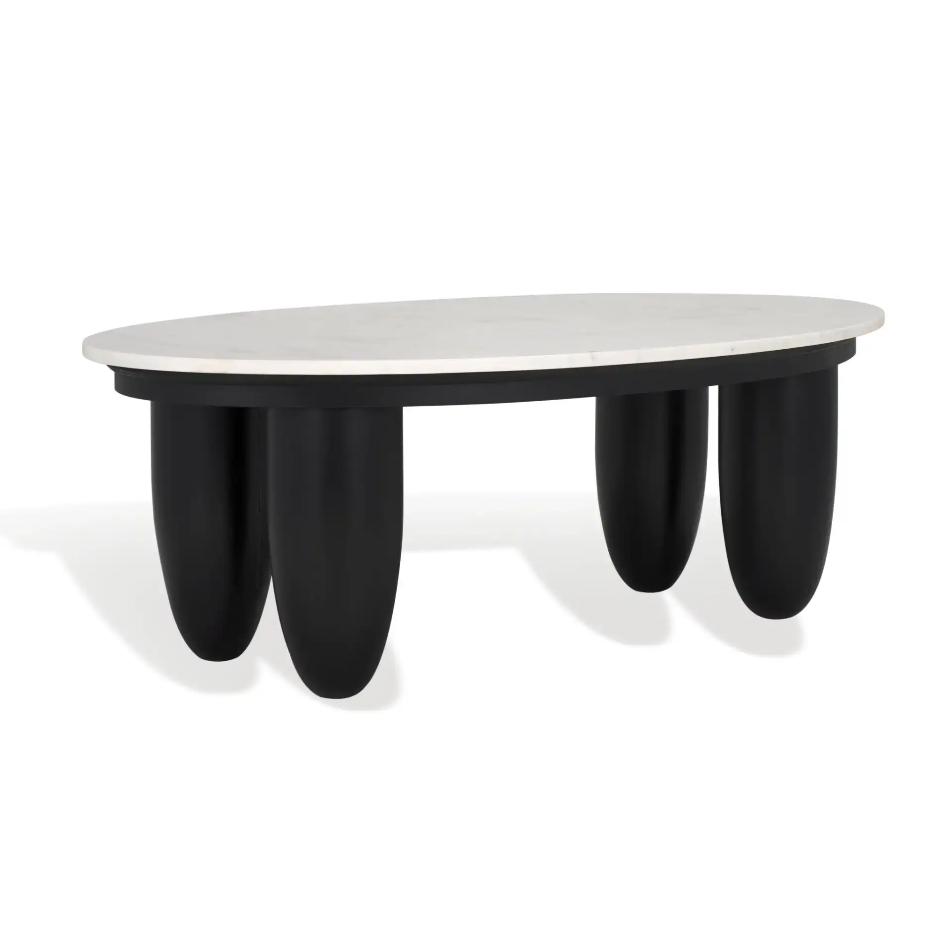 Hobbes Marble Top Coffee Table in Black / White, detail view