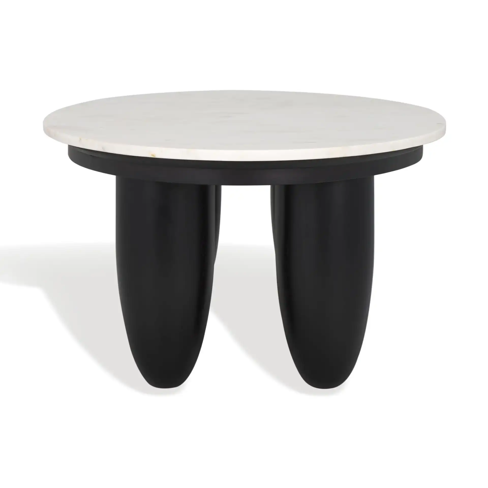Hobbes Marble Top Coffee Table in Black / White, detail view