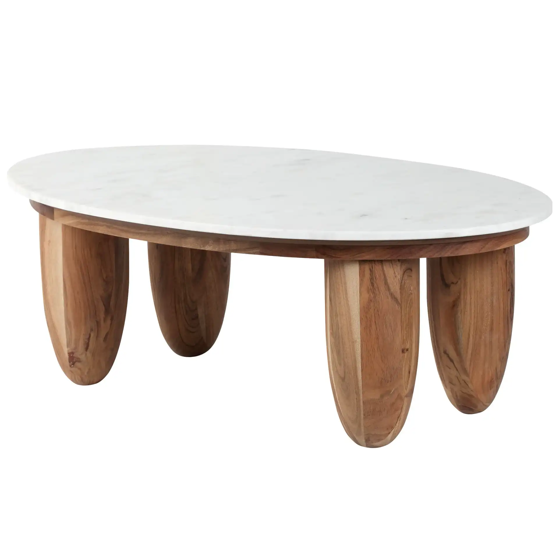Hobbes Marble Top Coffee Table in Black / White, detail view