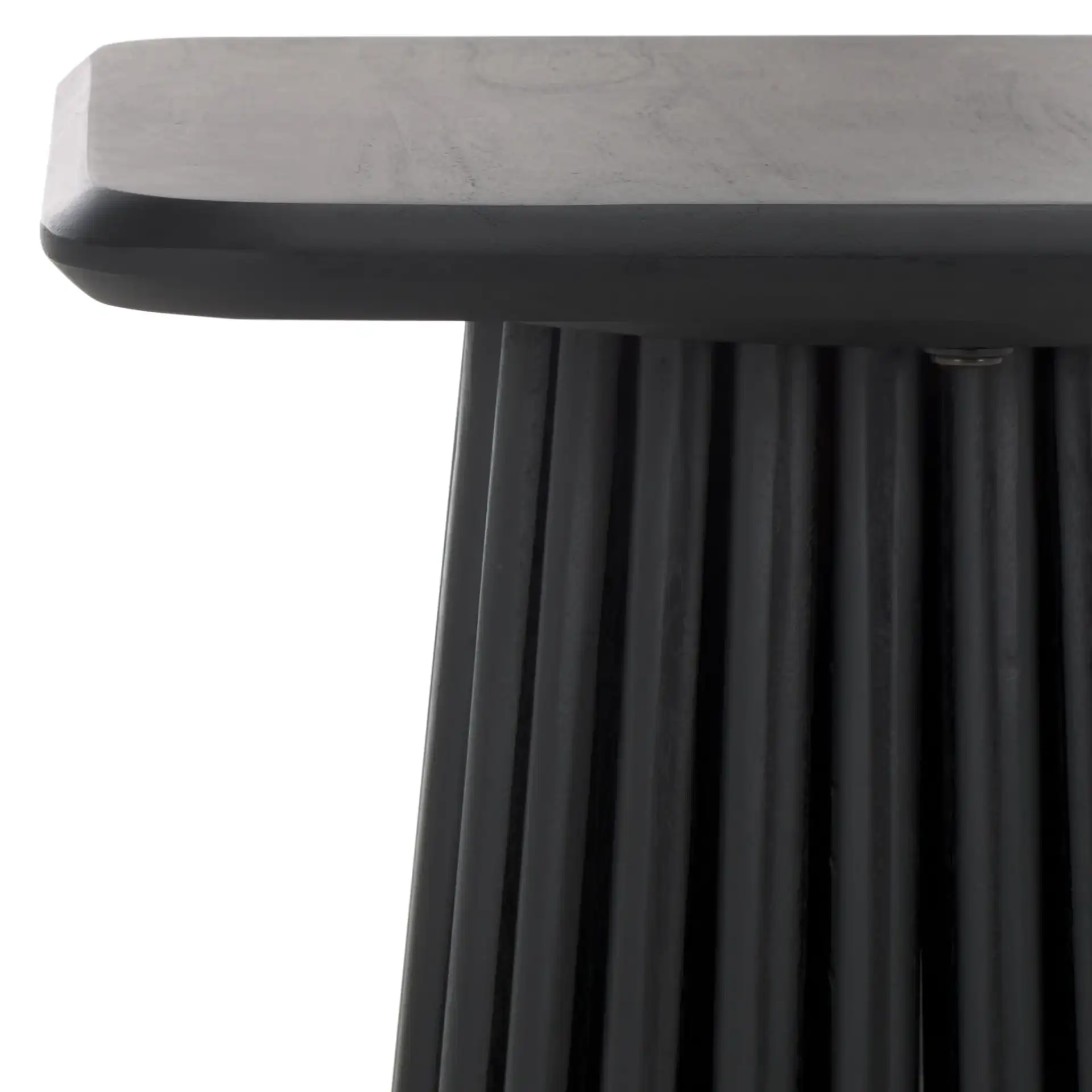Penelope Wood Accent Table in Black in a styled room