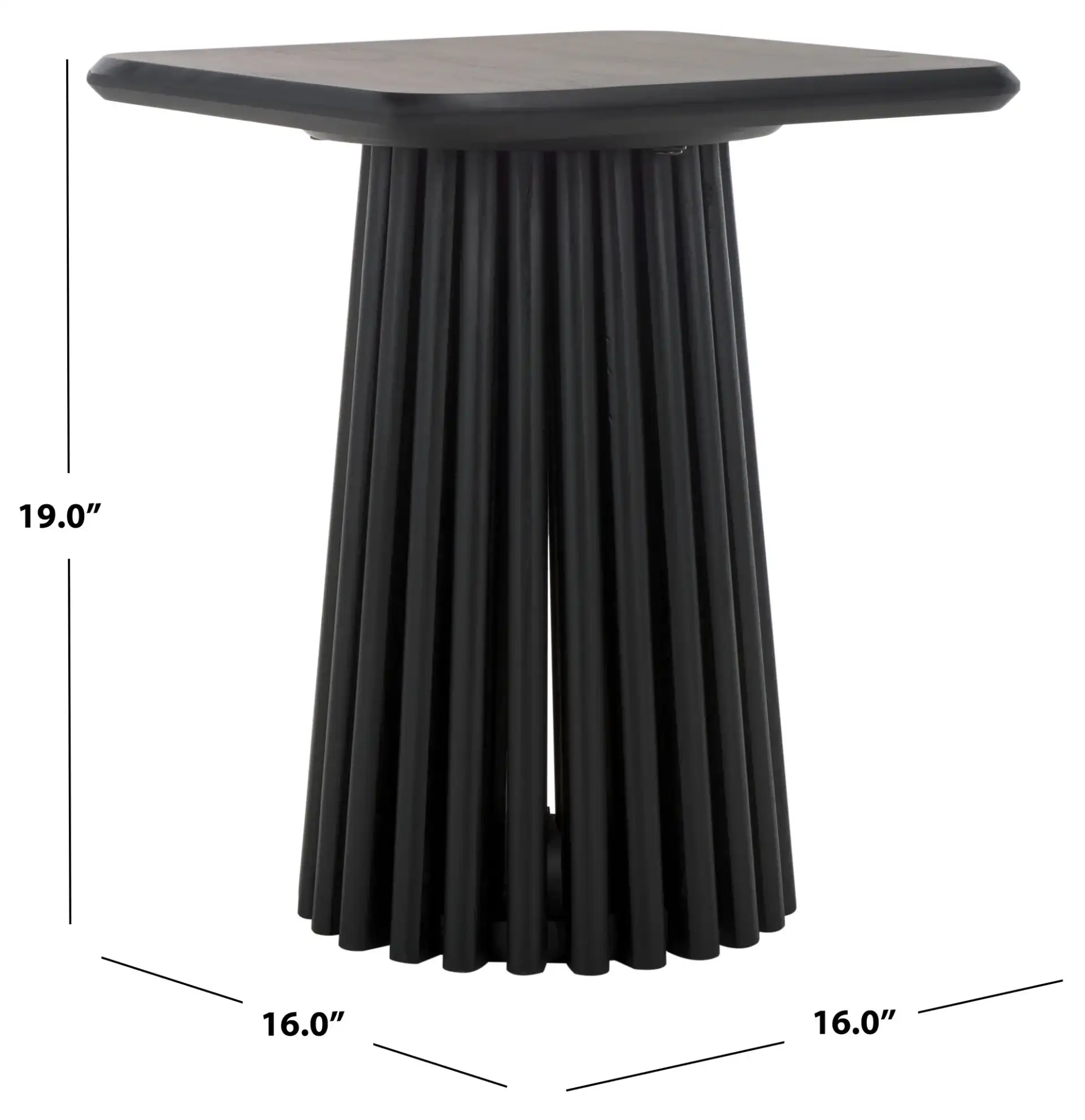 Penelope Wood Accent Table in Black, detail view