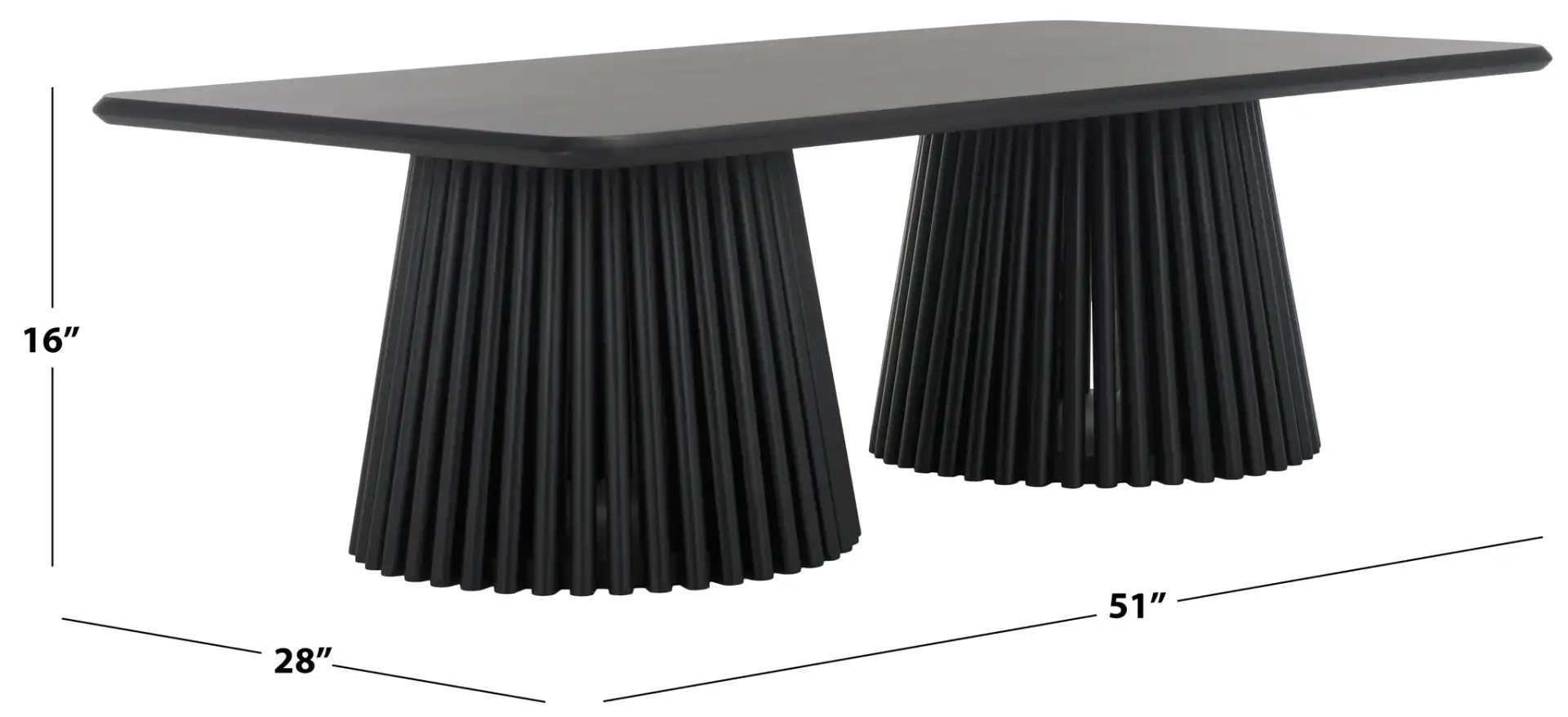 Penelope Wood Coffee Table in Natural, detail view