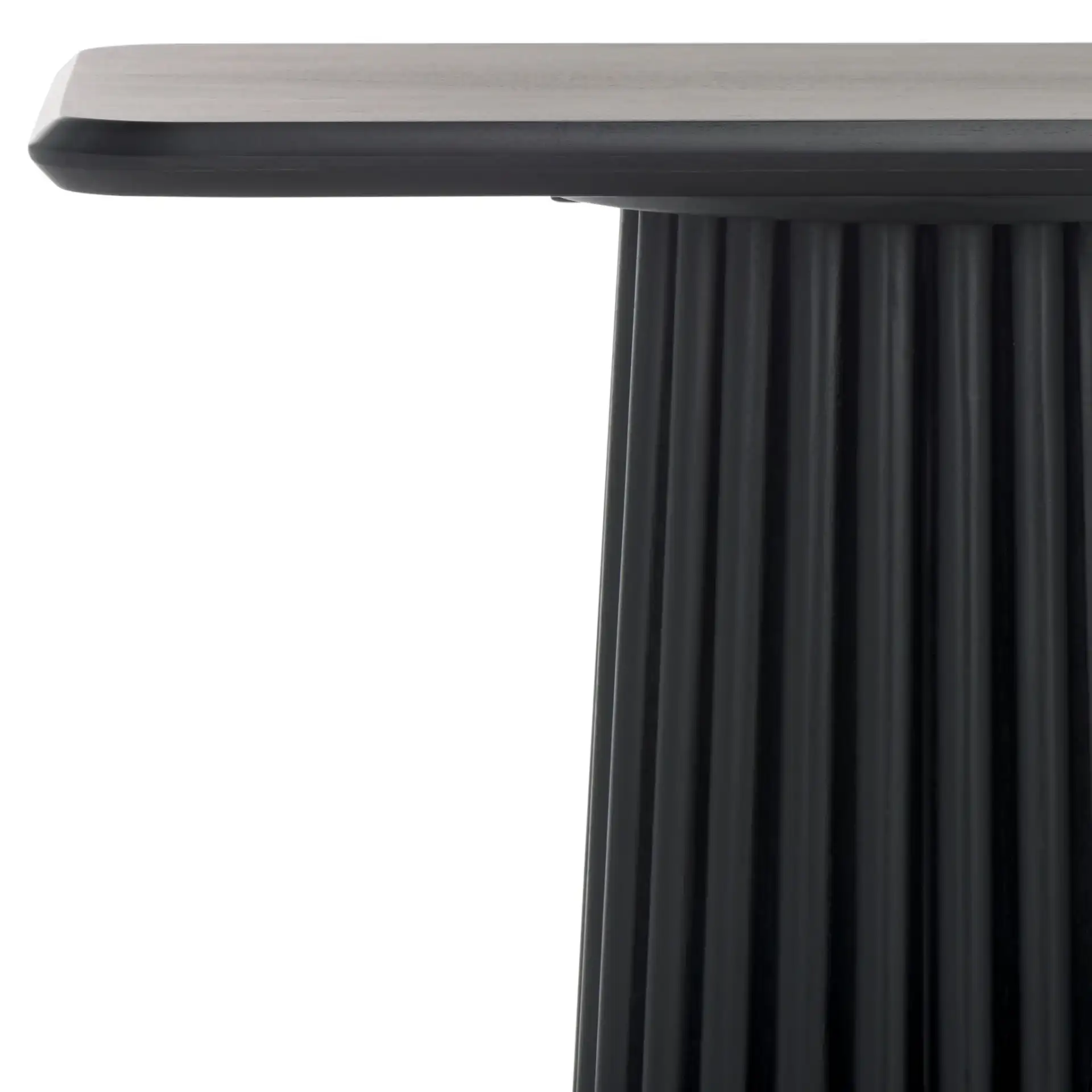 Penelope Wood Console Table in Black in a styled room