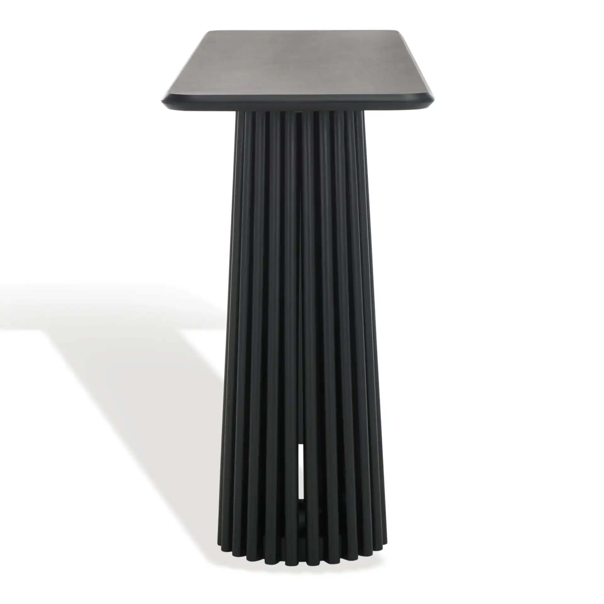 Penelope Wood Console Table in Black, detail view