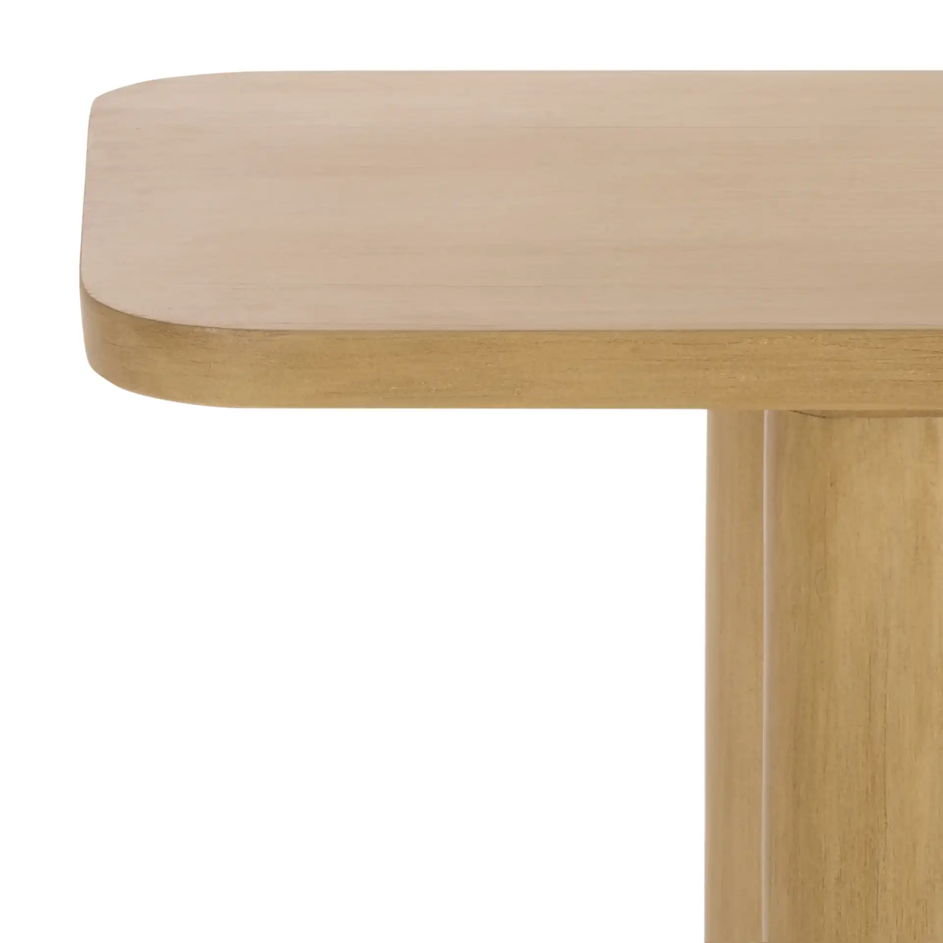 Kathalina Rect Wood Console in Natural in a styled room