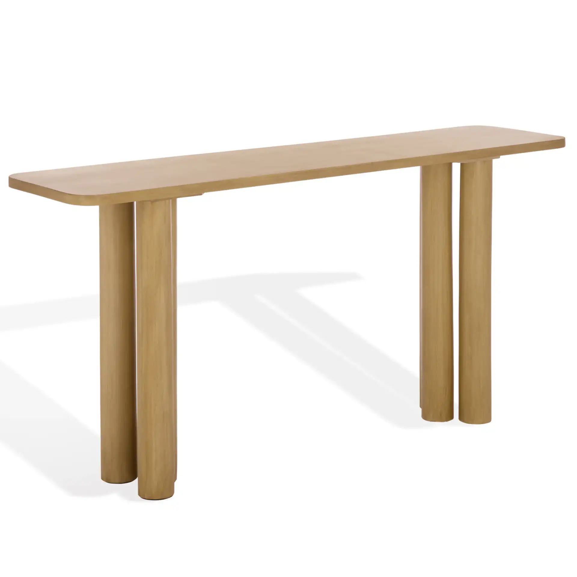 Kathalina Rect Wood Console in Natural, detail view