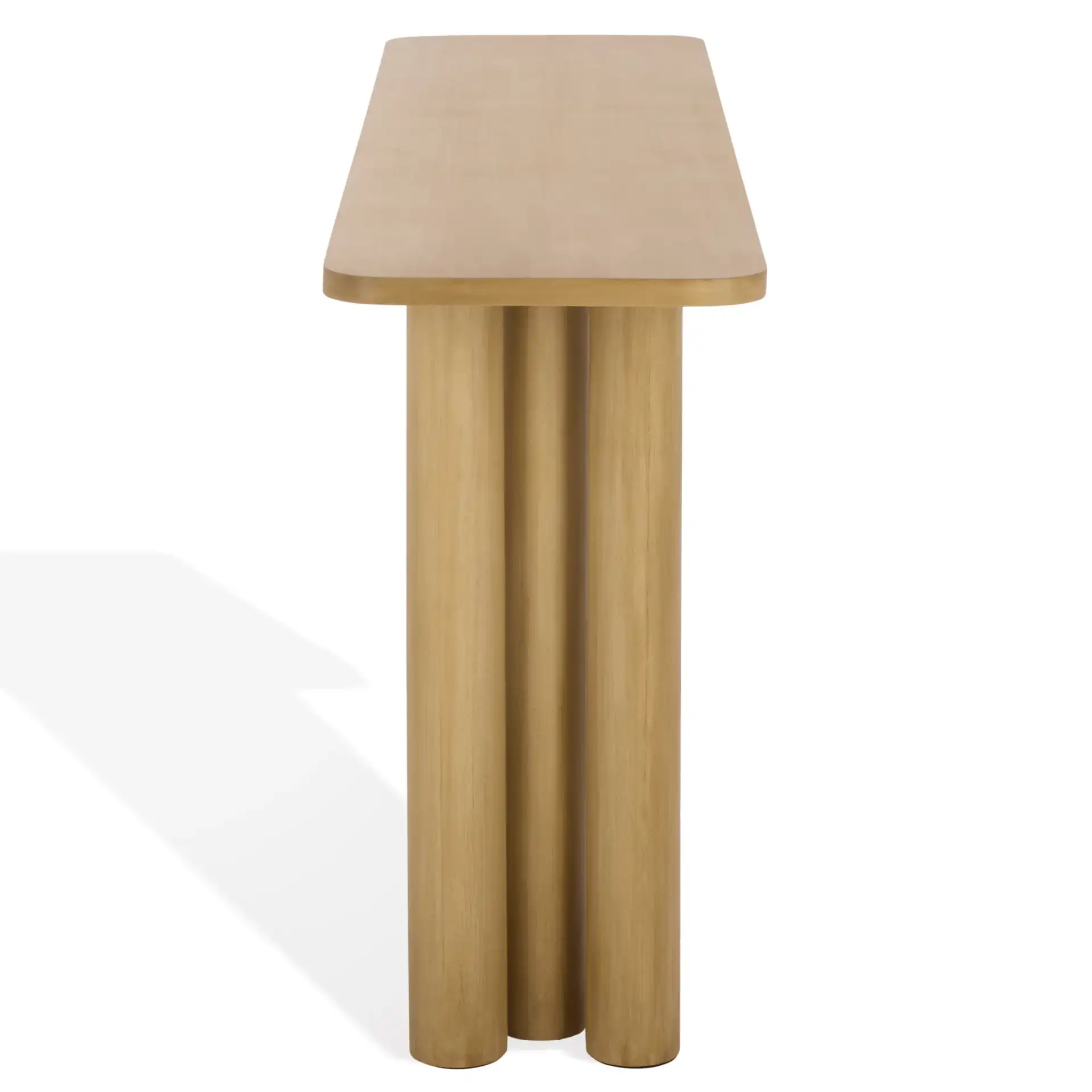 Kathalina Rect Wood Console in Natural, detail view