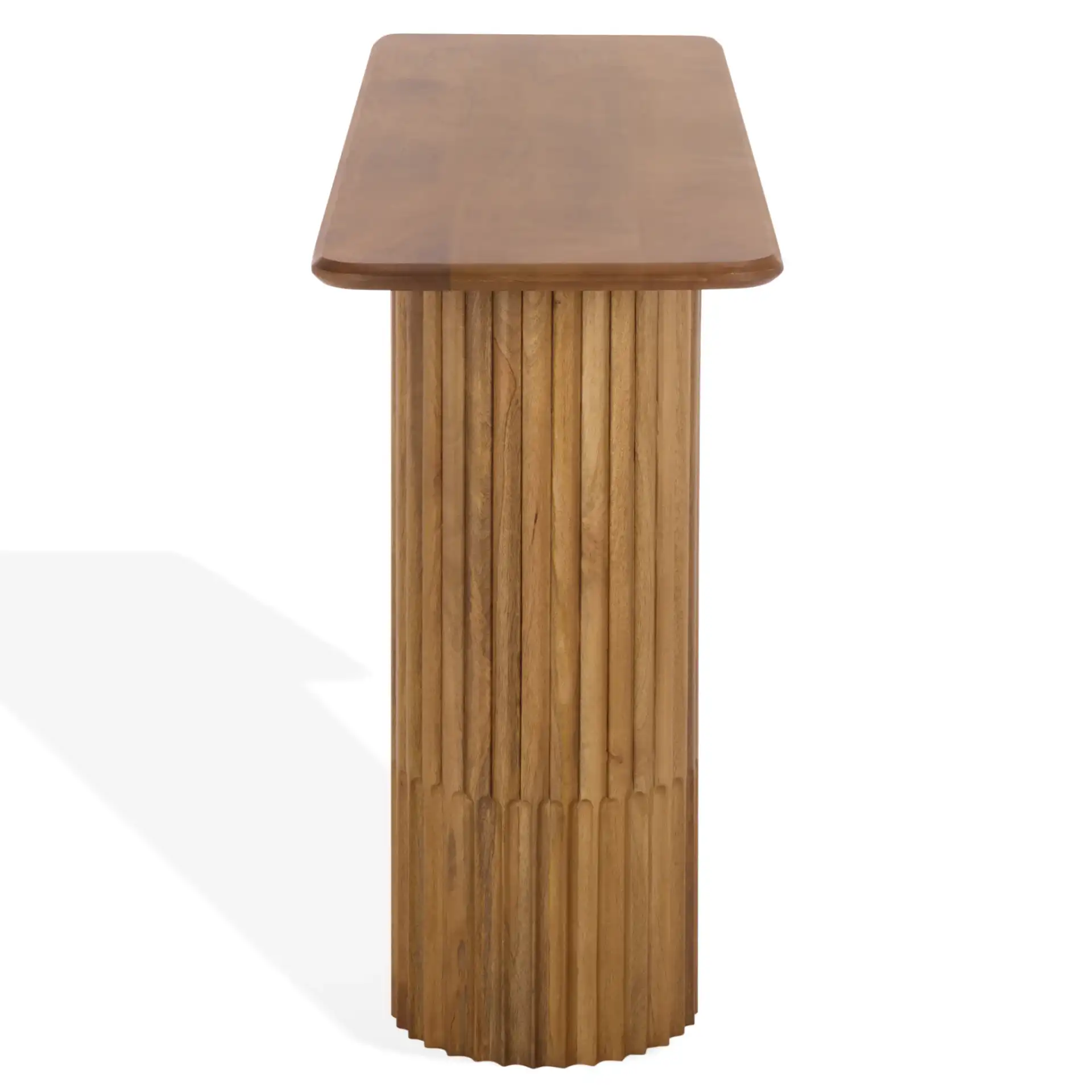 Treyshawn Console Table in Walnut, detail view