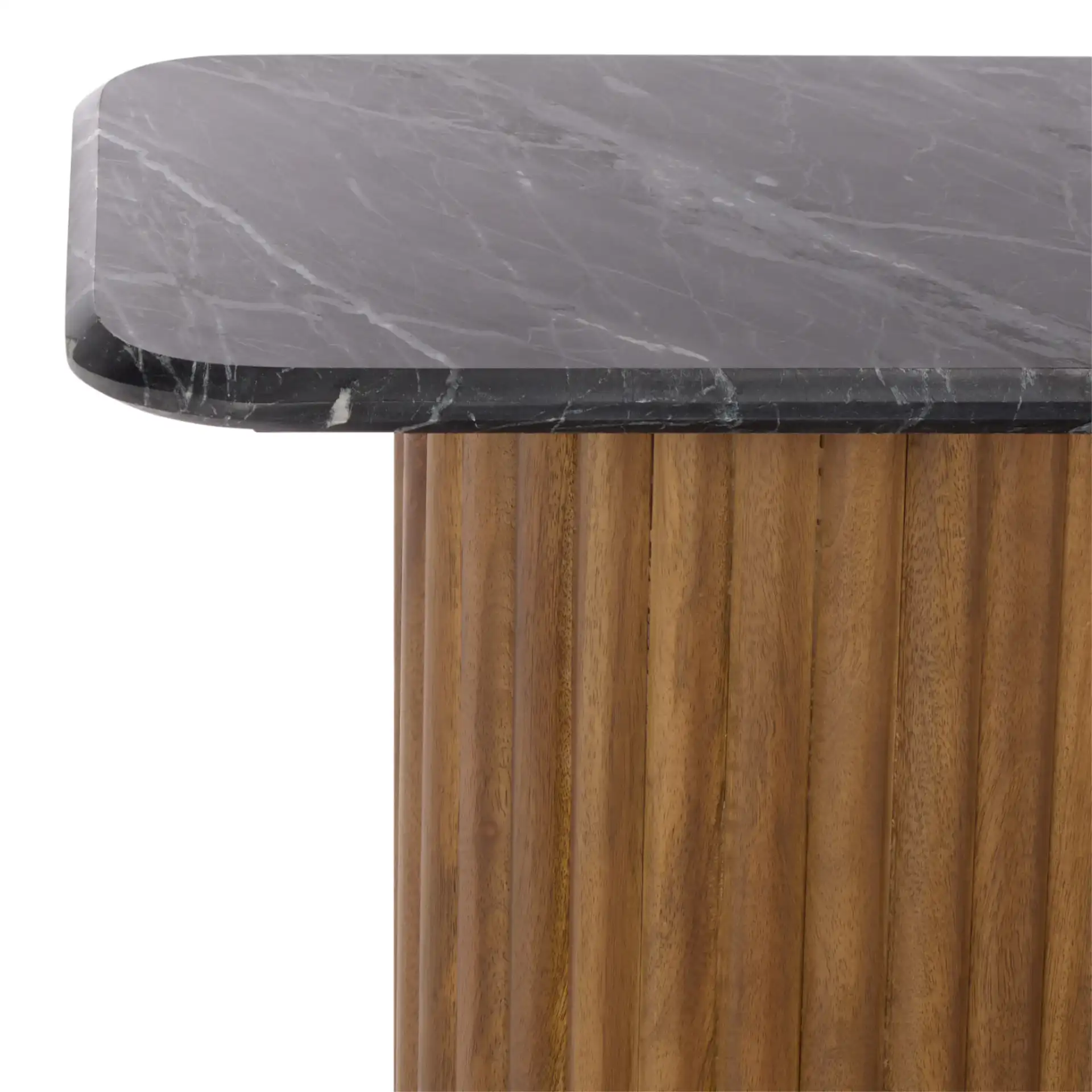 Treyshawn Console Table in Walnut in a styled room