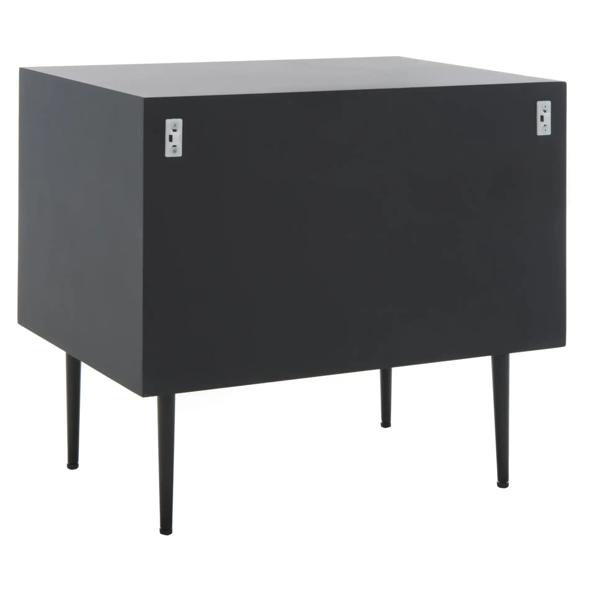 Kimori Two-Drawer Nightstand in Black / White, detail view