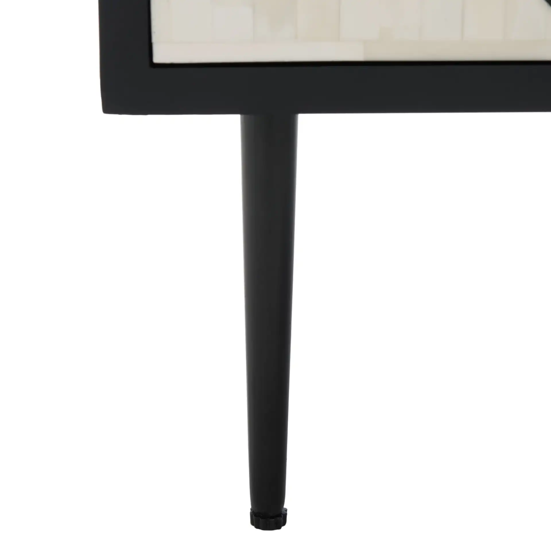 Kimori Two-Drawer Nightstand in Black / White, detail view