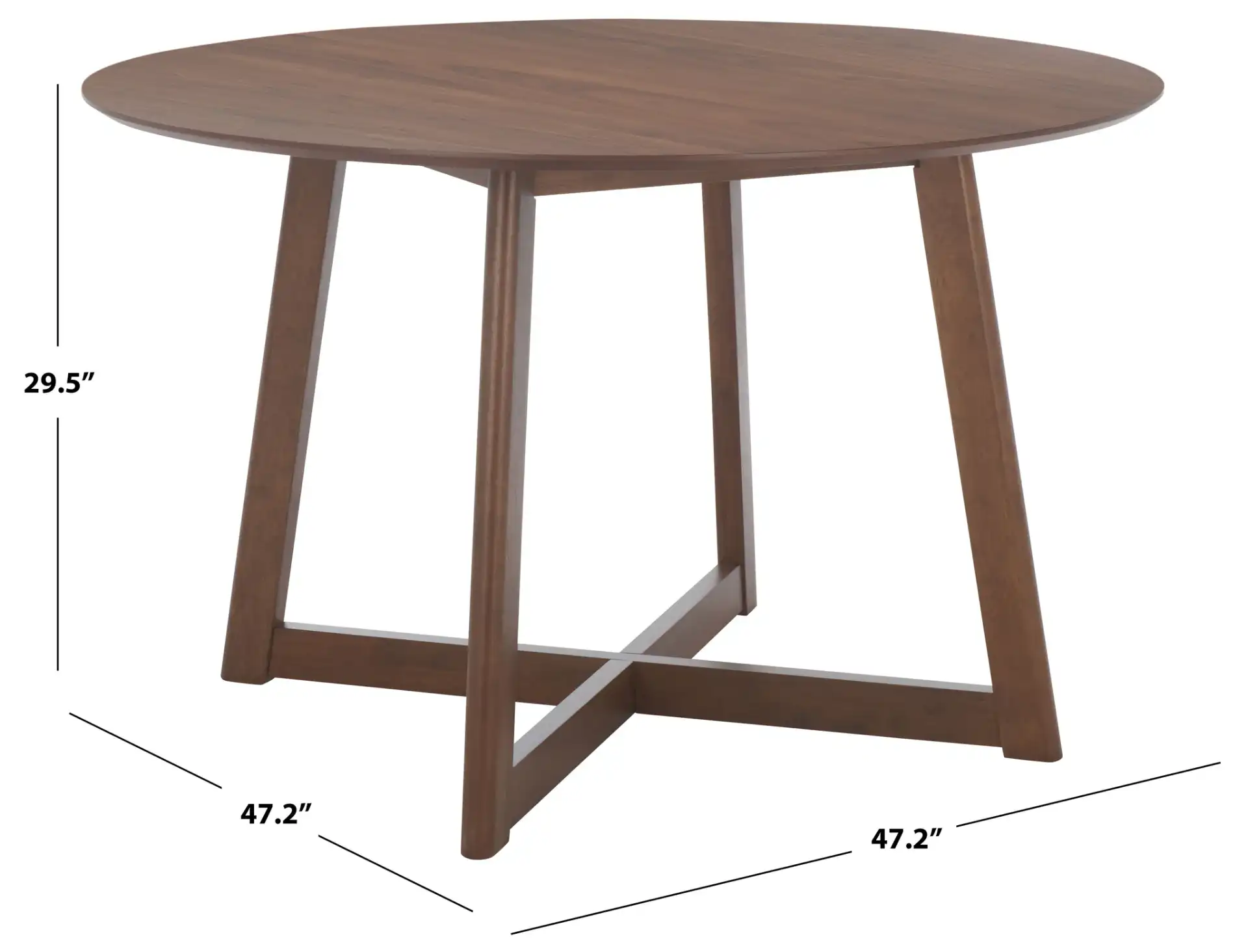 Jessbrina Round Wood Dining Table in Walnut, detail view