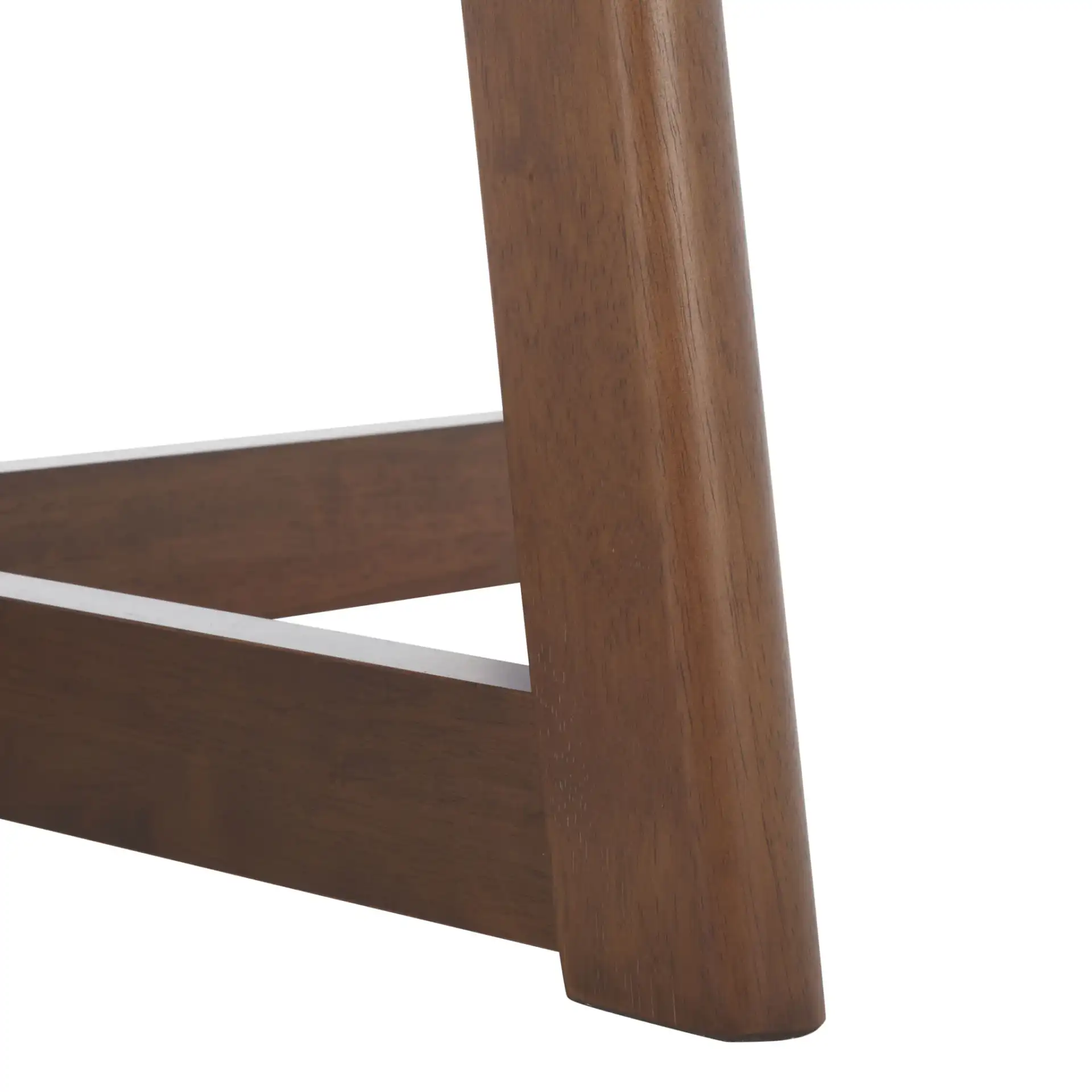 Jessbrina Round Wood Dining Table in Walnut, detail view
