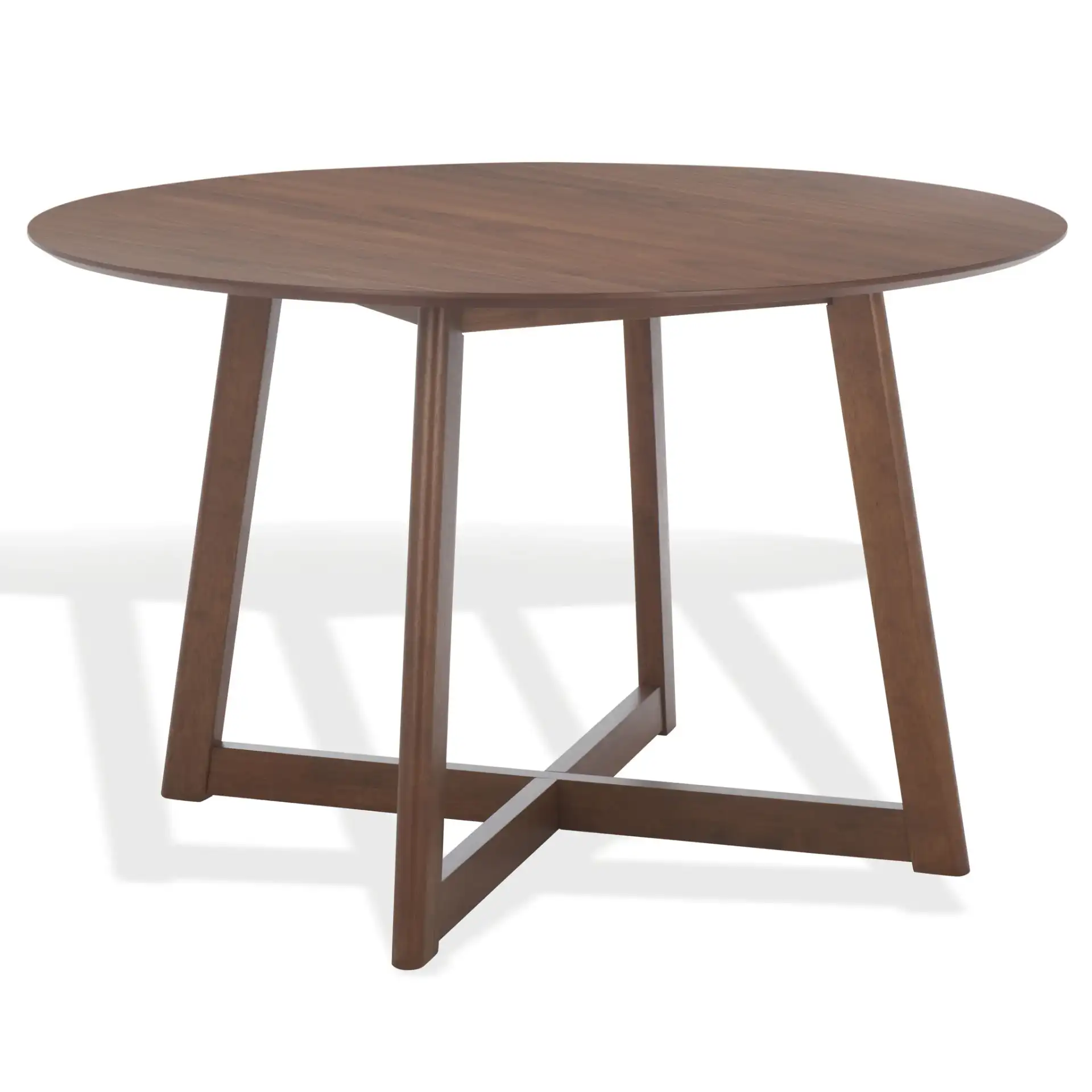 Jessbrina Round Wood Dining Table in Walnut, detail view