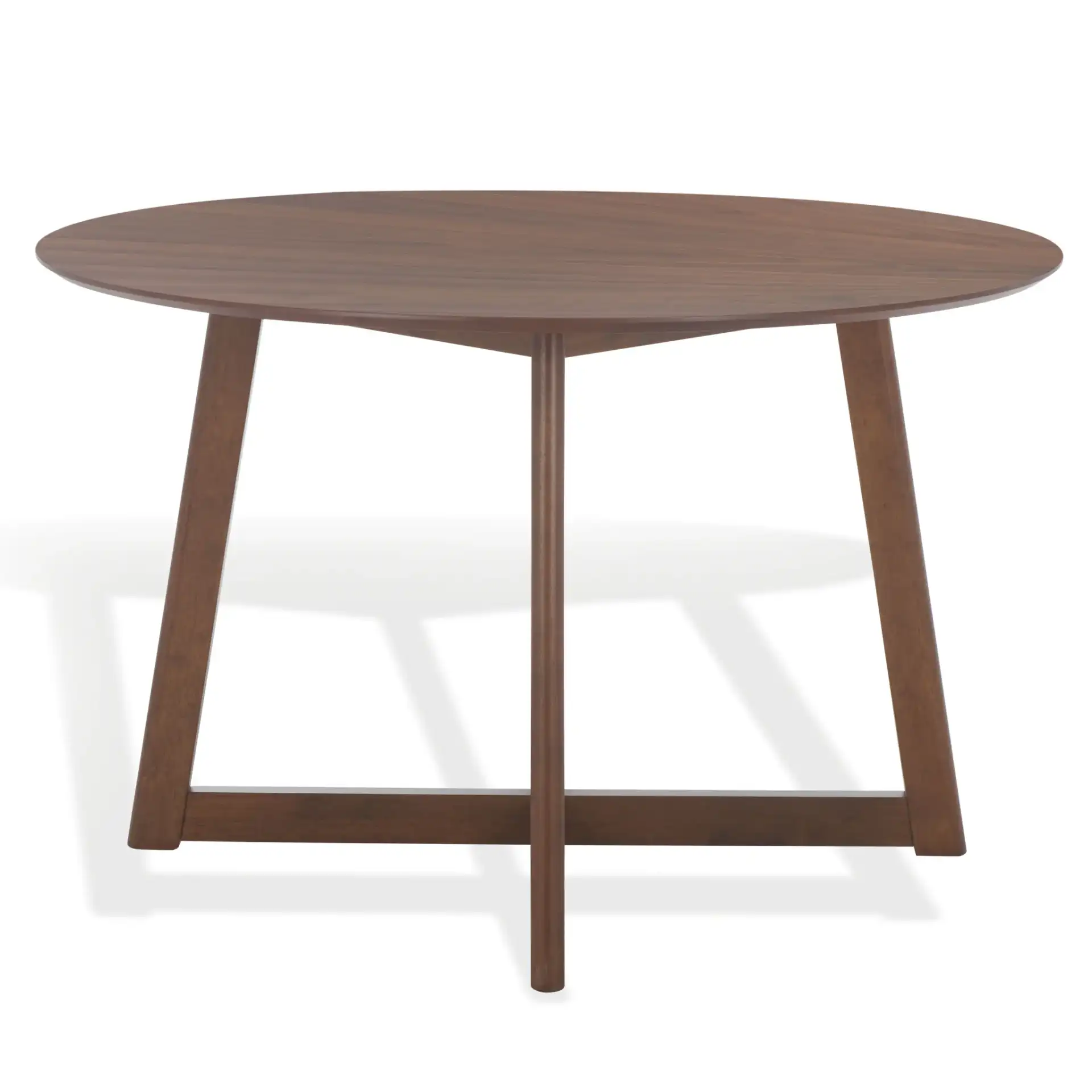 Jessbrina Round Wood Dining Table in Walnut, detail view