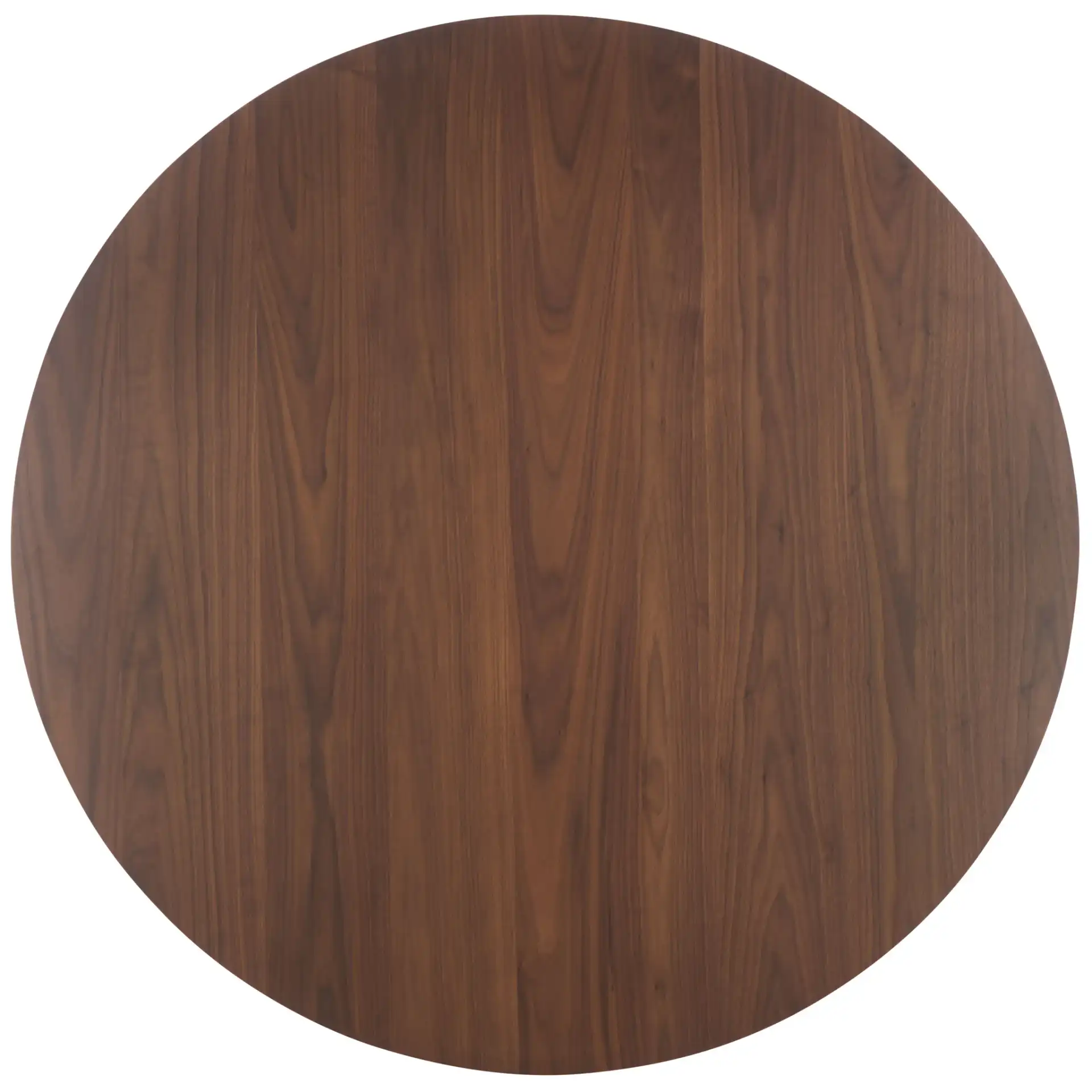 Jessbrina Round Wood Dining Table in Walnut, detail view