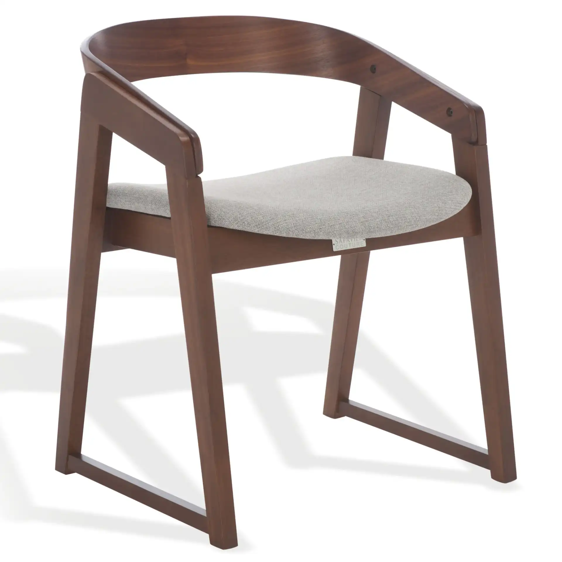 Hildabryna Wood Dining Chair (Set of 2) in Walnut / Light Gray, detail view