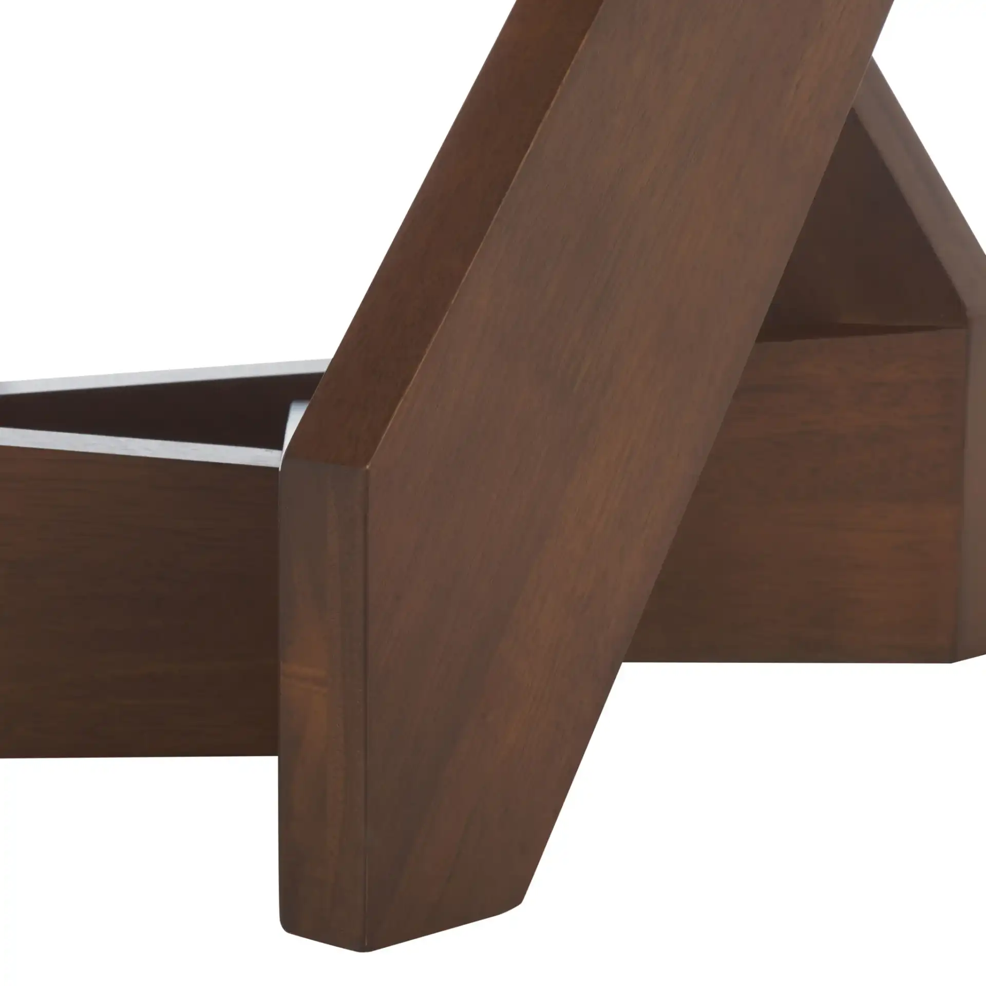 Hildabryna Round Wood Dining Table in Walnut, detail view