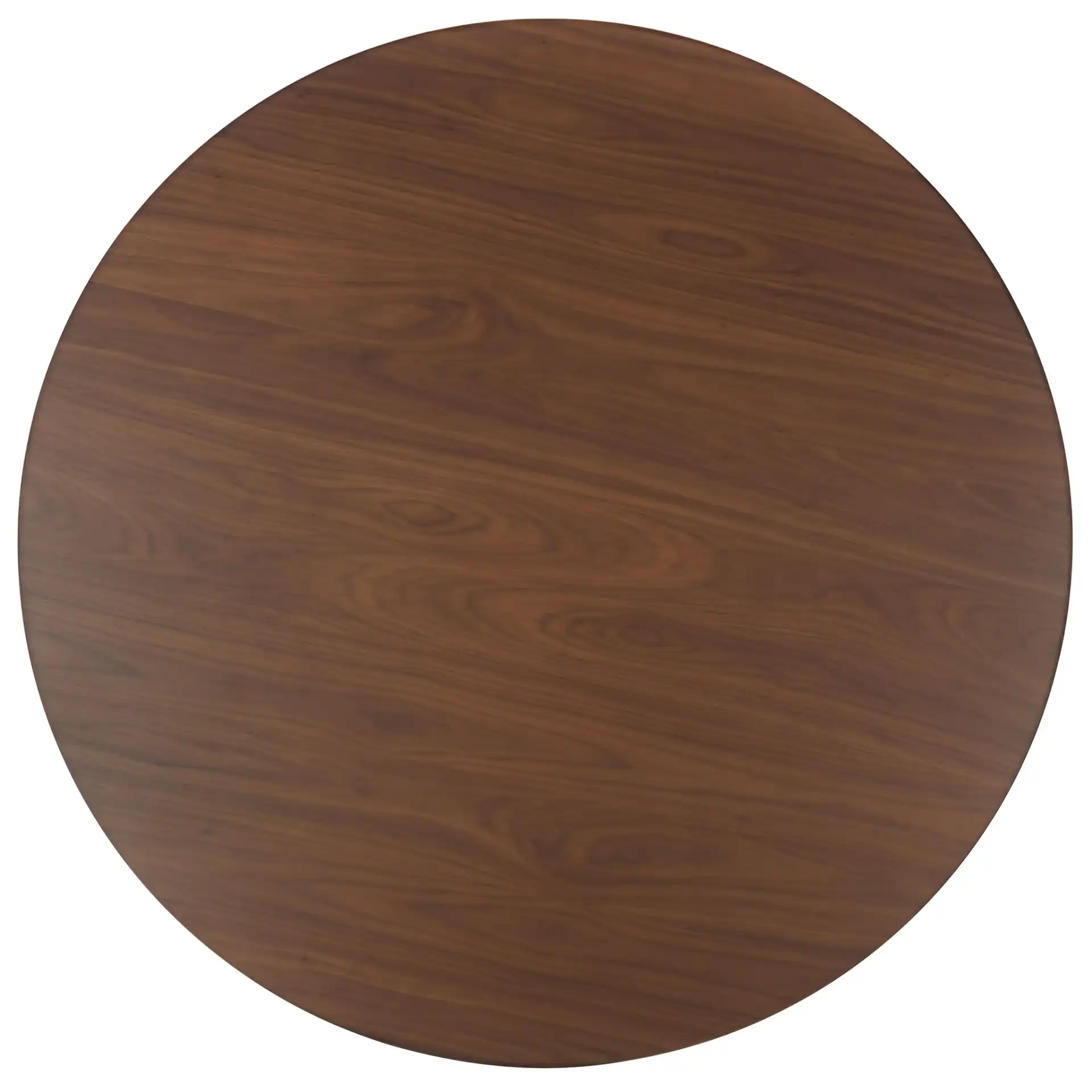 Hildabryna Round Wood Dining Table in Walnut, detail view