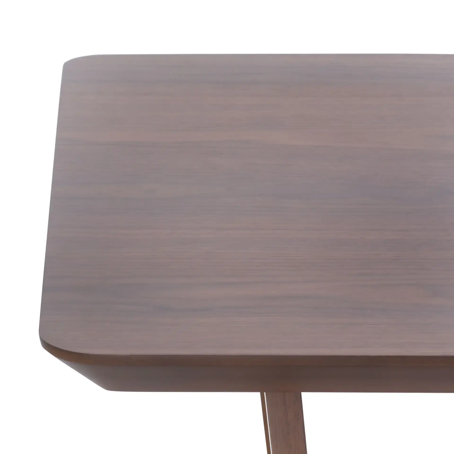 Leroux Rectangular Wood Dining Table in Walnut in a styled room