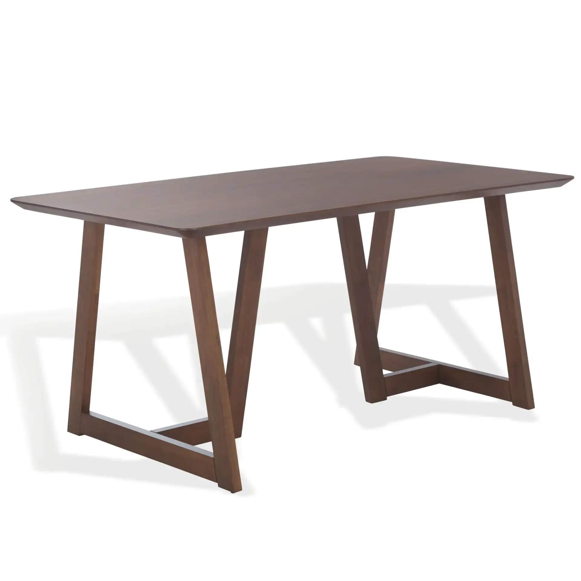 Leroux Rectangular Wood Dining Table in Walnut, detail view
