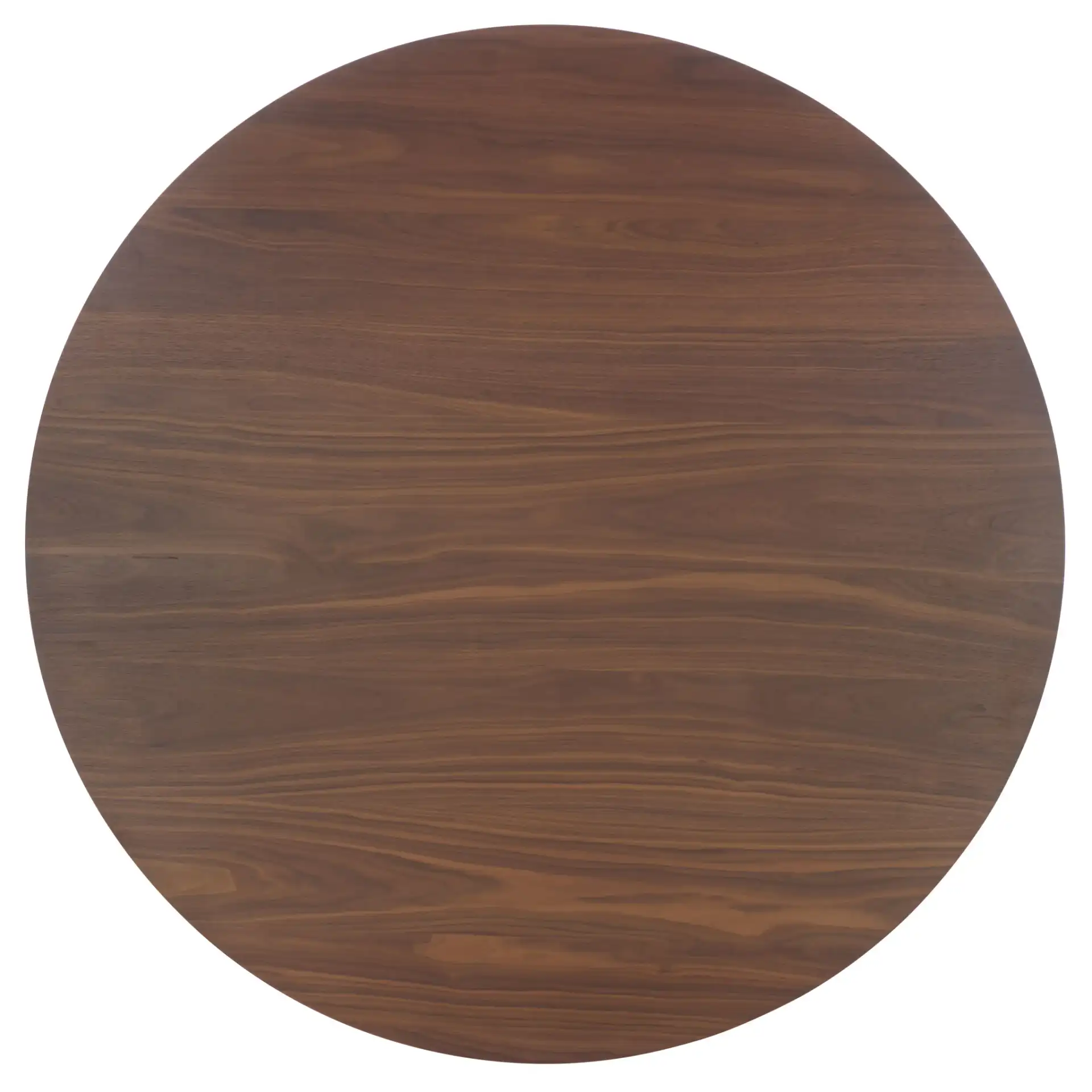 Rhonda Round Wood Dining Table in Walnut / Black, detail view