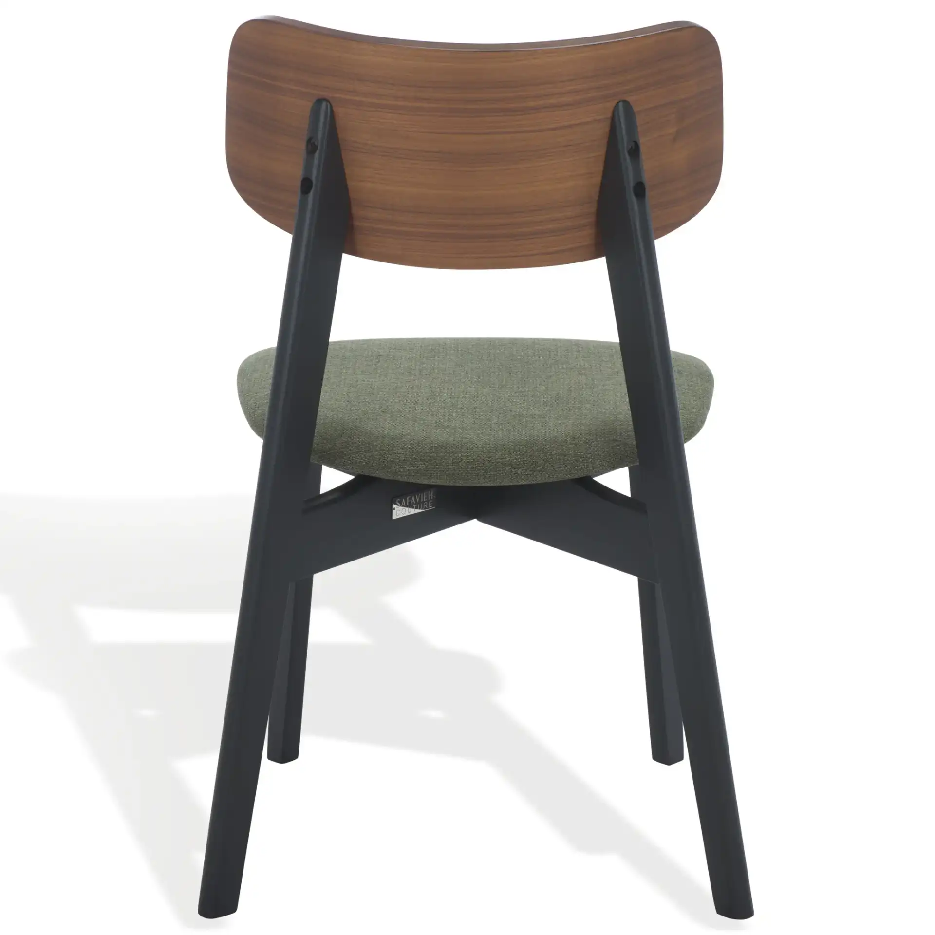 Divya Wood Dining Chair (Set of 2) in Walnut / Light Gray, detail view