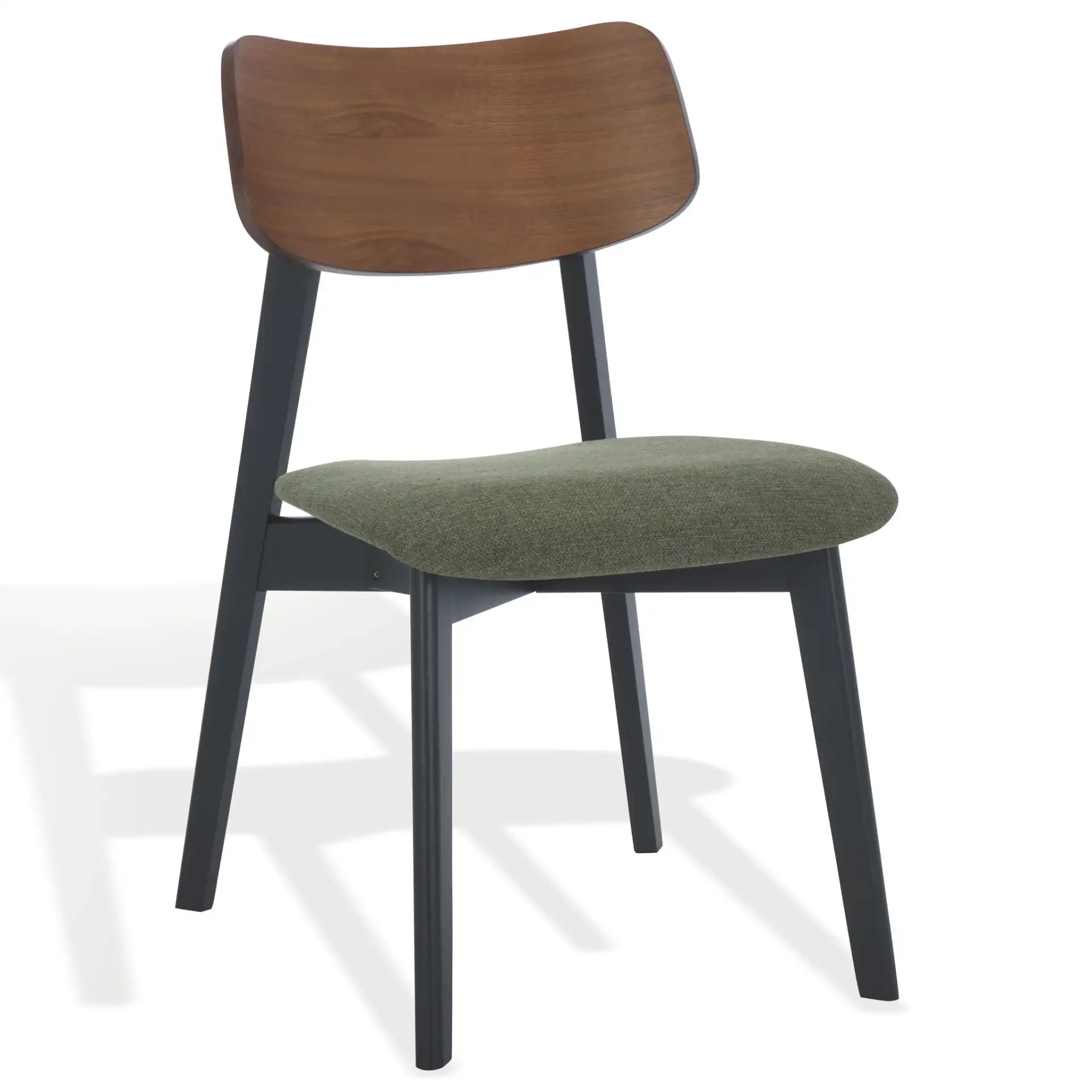 Divya Wood Dining Chair (Set of 2) in Walnut / Light Gray