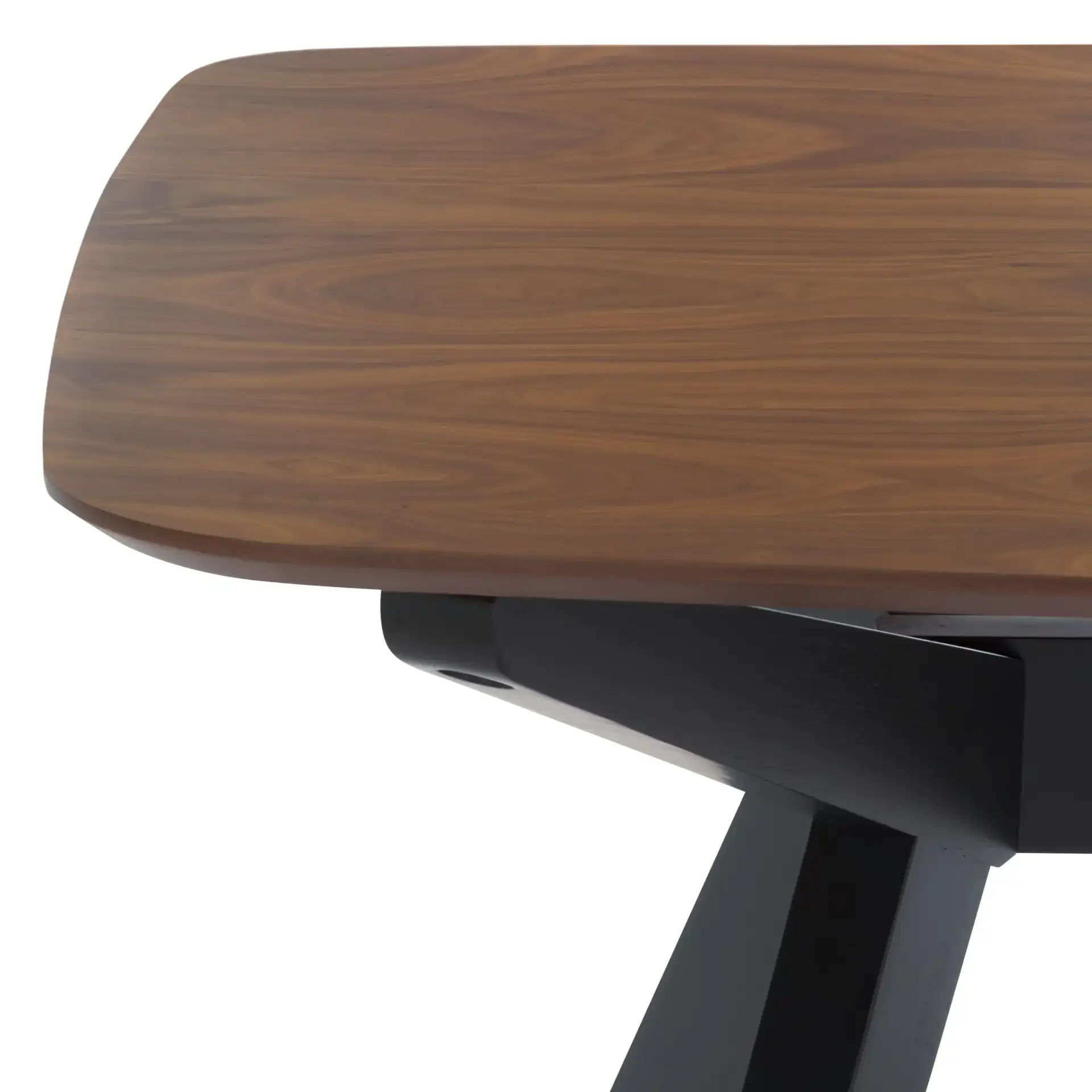Divya Rectangular Wood Dining Table in Walnut / Black in a styled room