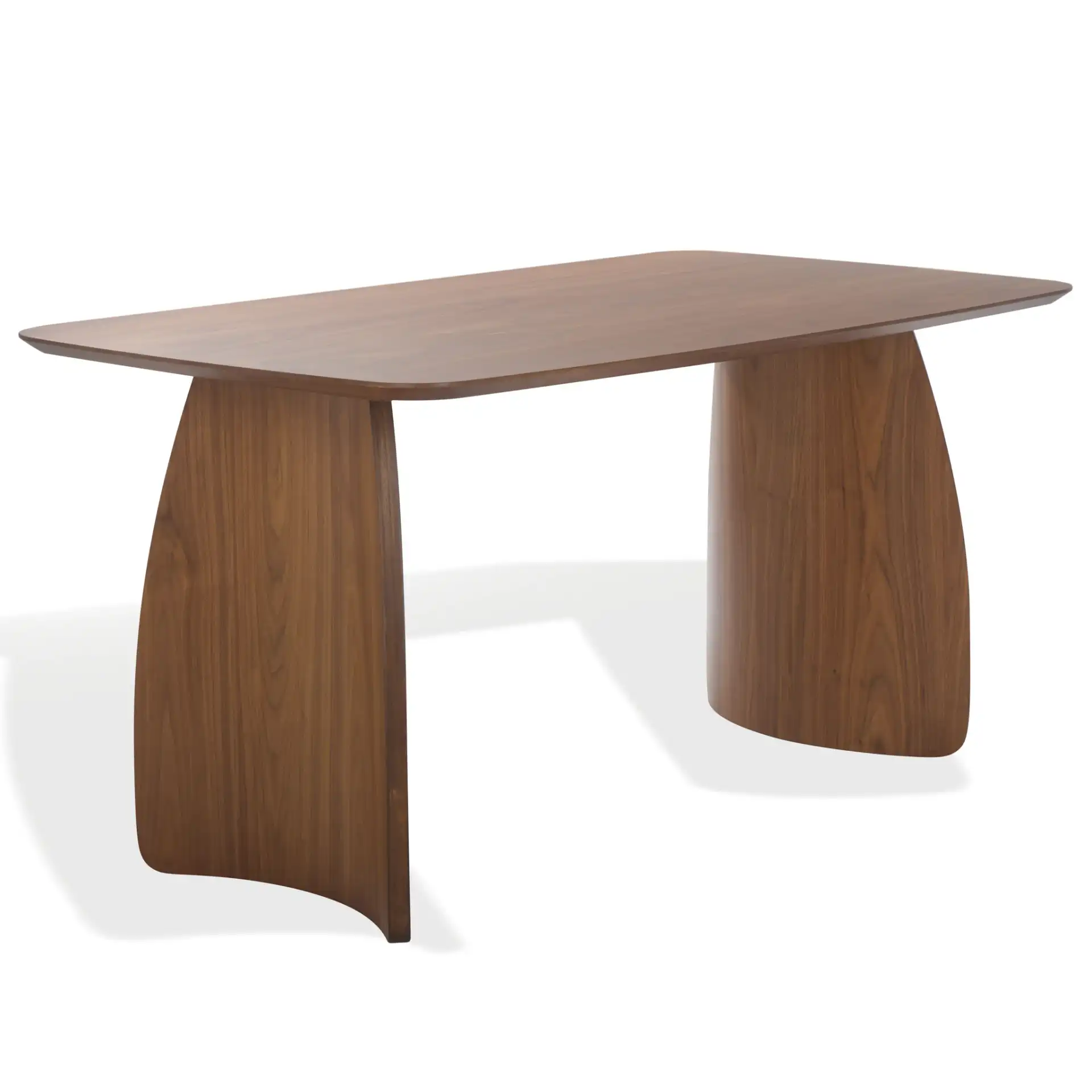 Kayleen Rectangular Wood Dining Table in Walnut, detail view