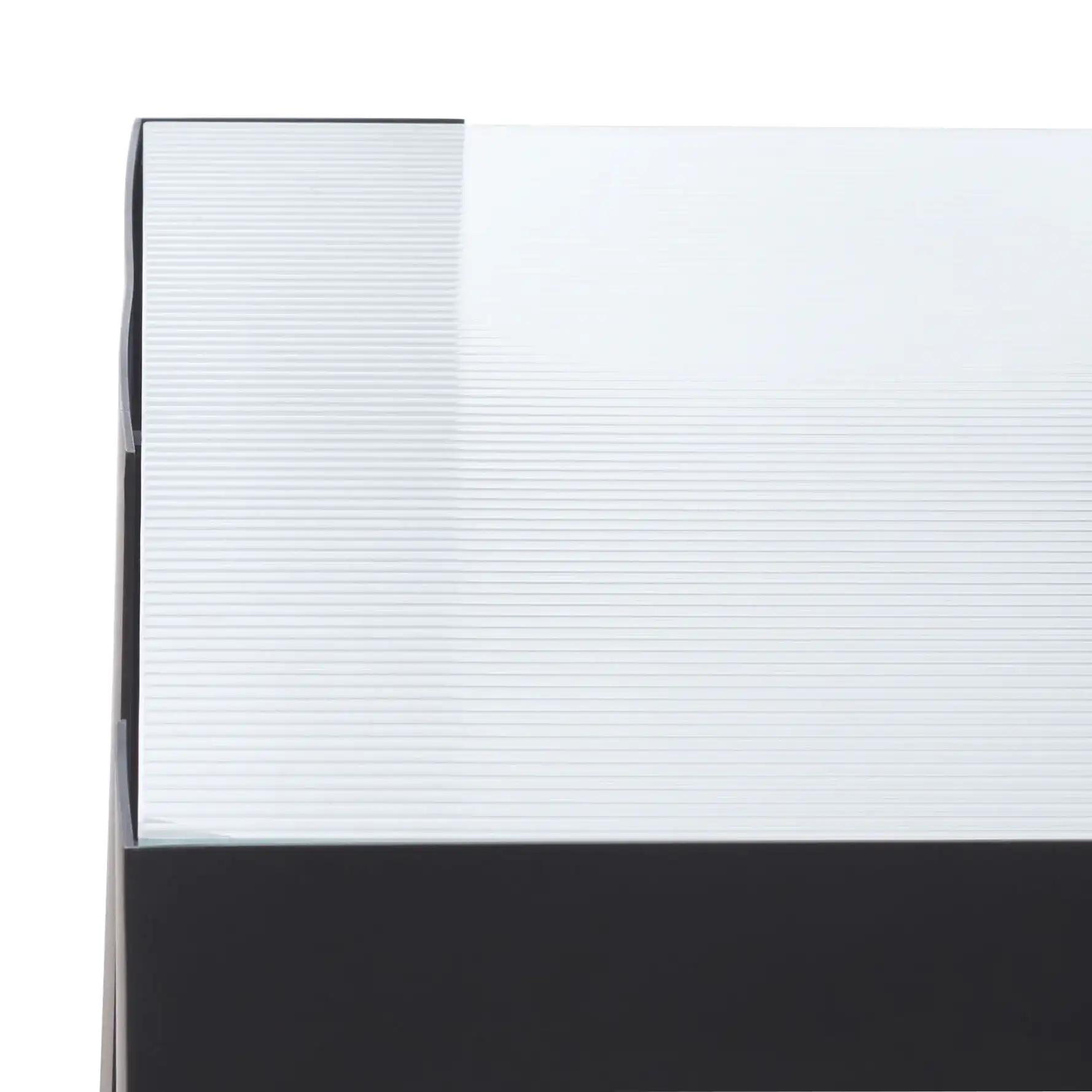 Brayberry Metal Coffee Table in Black / Clear in a styled room