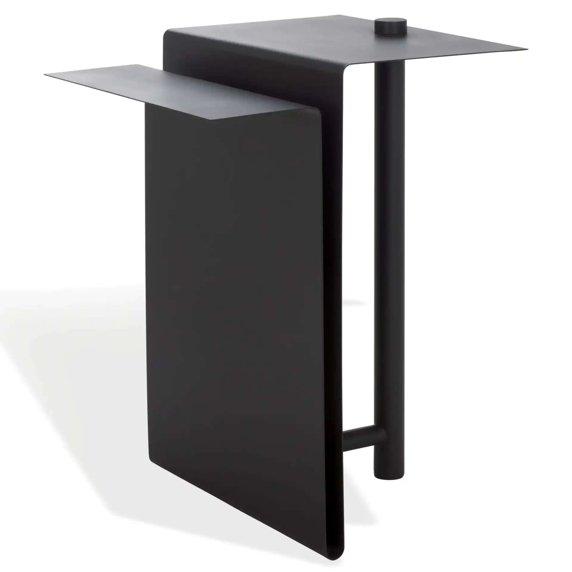 Aldwyn Metal Accent Table in Black, detail view