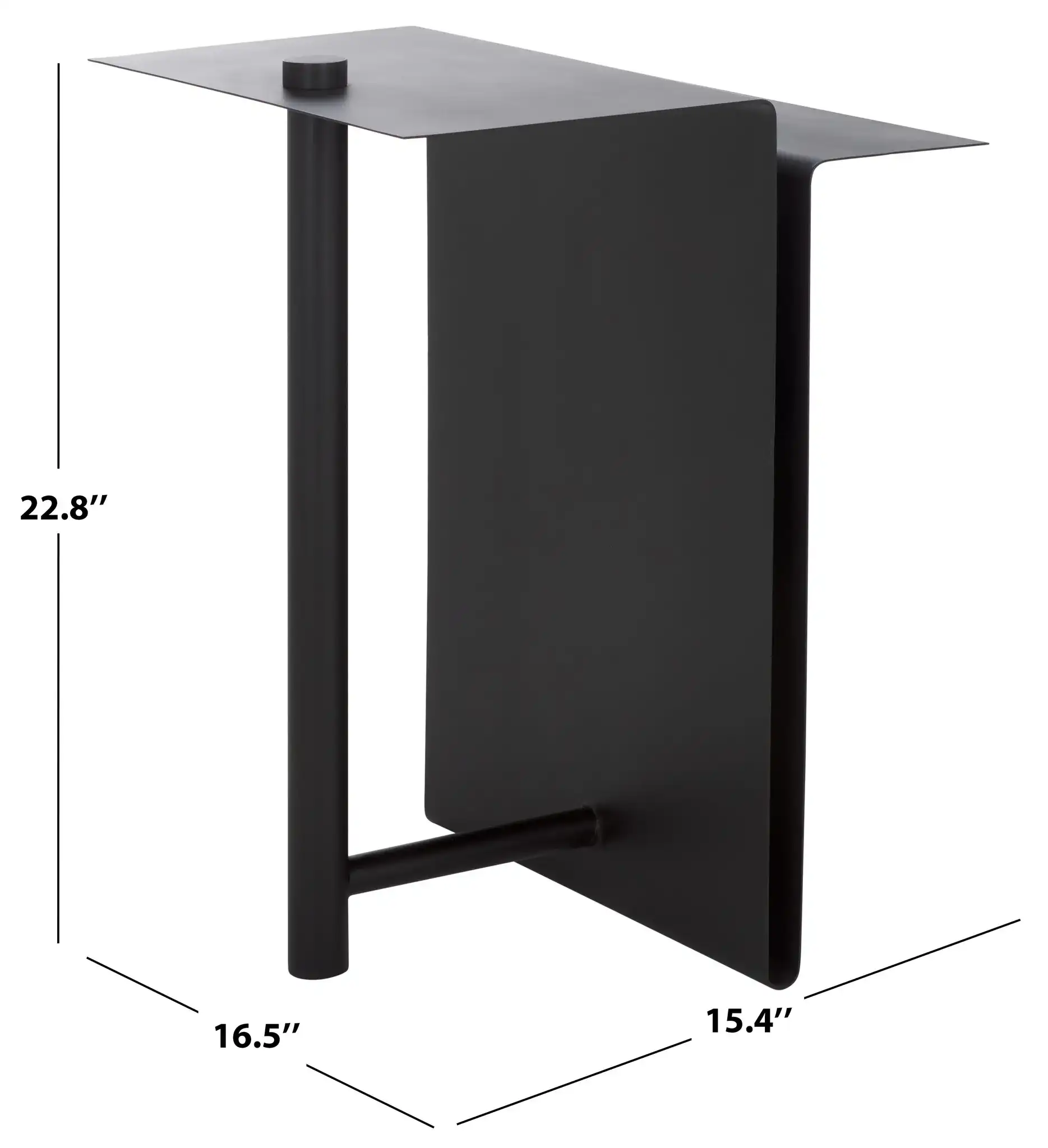Aldwyn Metal Accent Table in Black, detail view